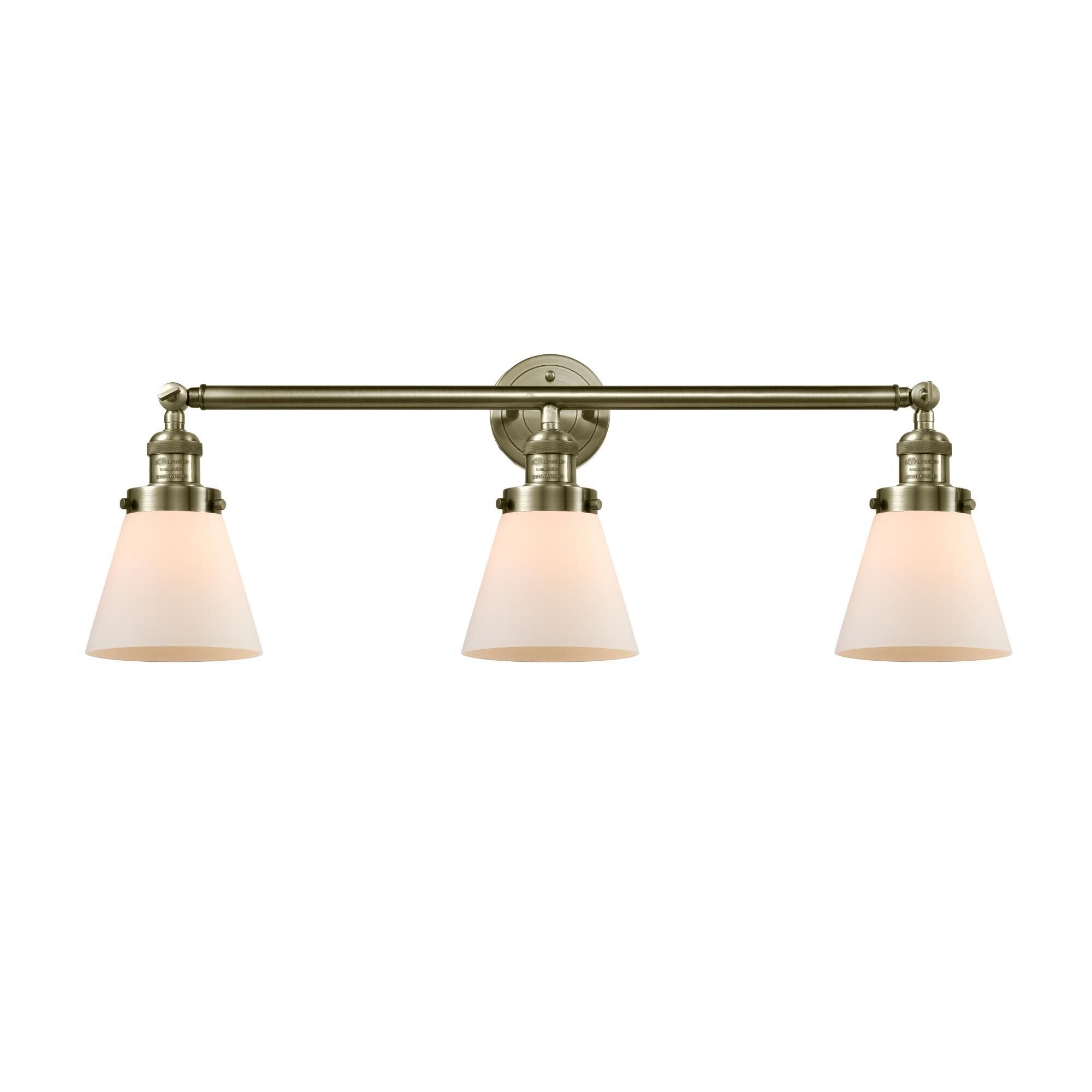 Bruno Marashlian Small Cone 30 Inch 3 Light Bath Vanity Light by Innovations Lighting