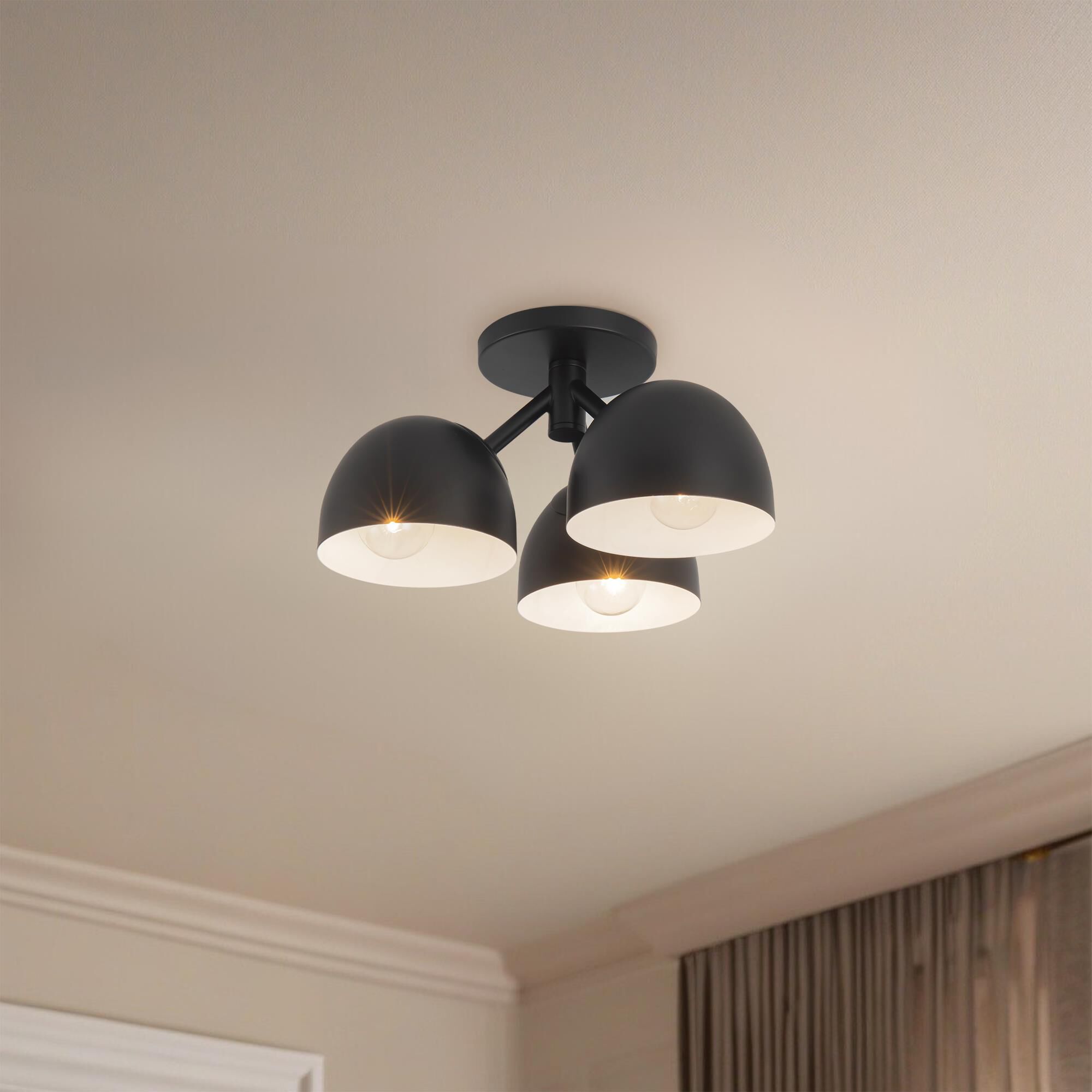 Shown in Black finish and Steel shade