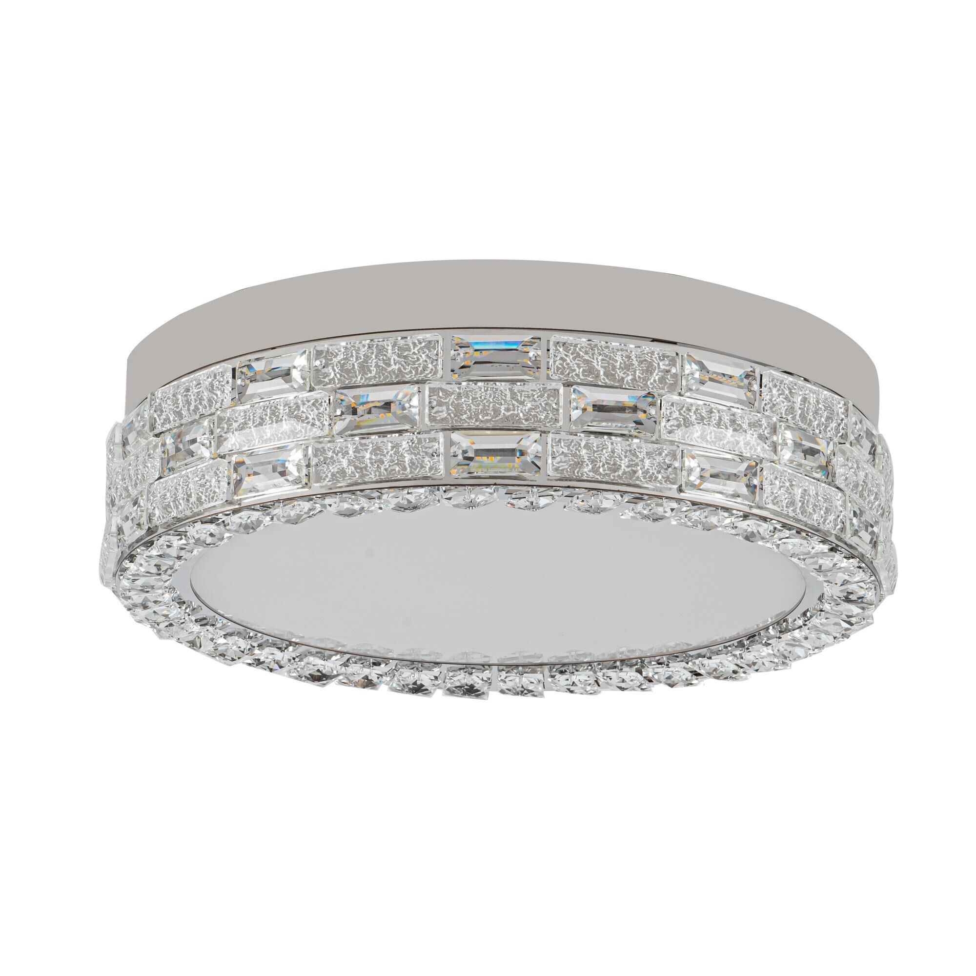Shown in Chrome finish and Crystal glass