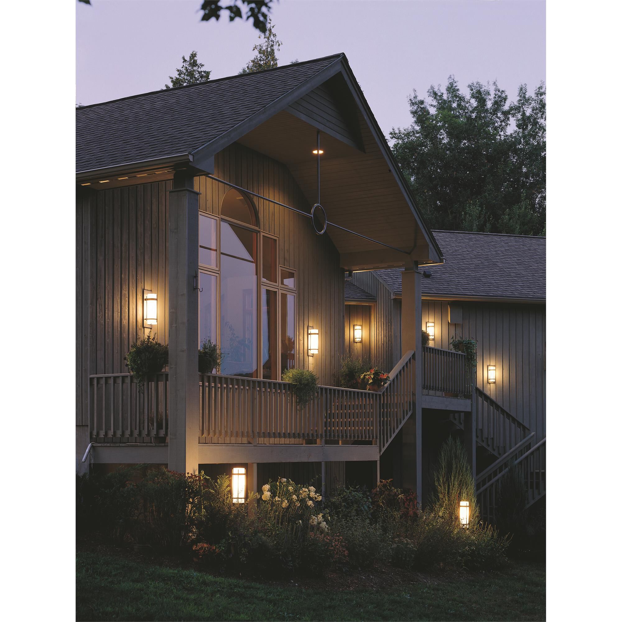 Hubbardton Forge Banded 22 Inch Tall Outdoor Post Lamp
