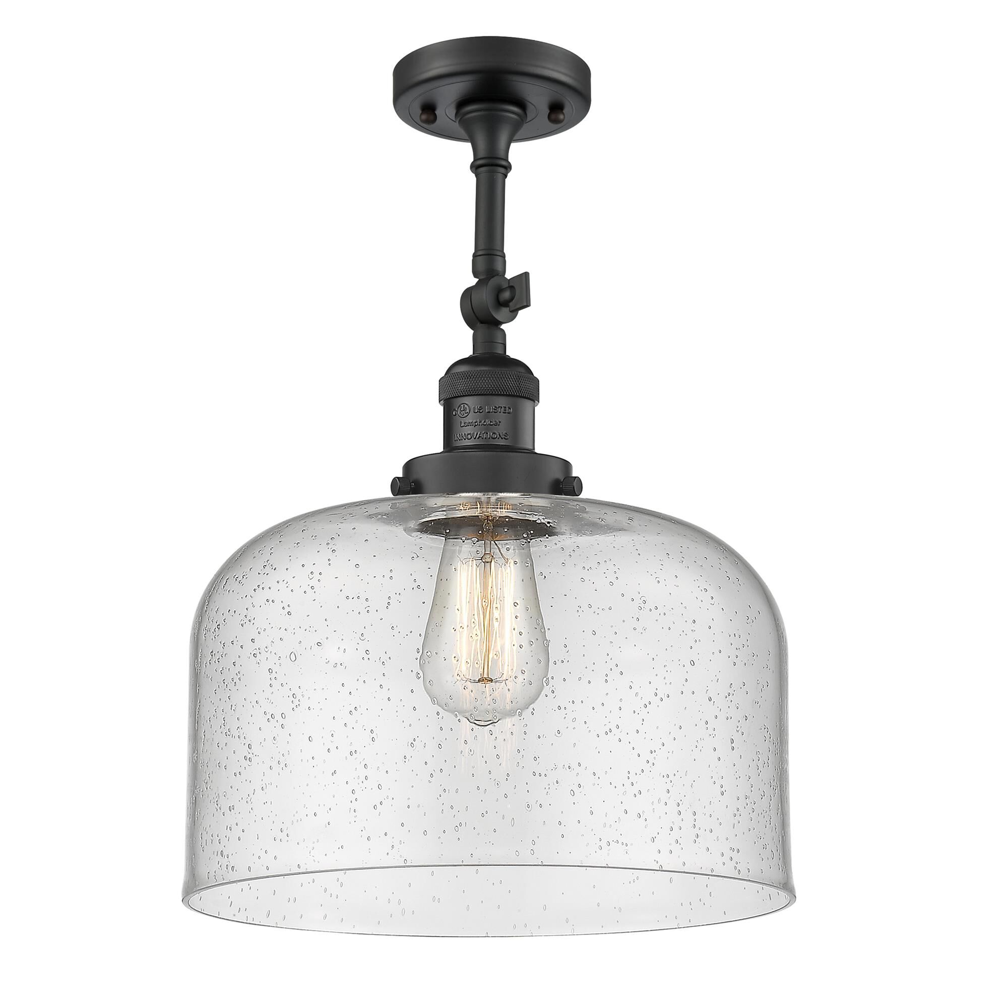 Shown in Matte Black finish and Seedy glass