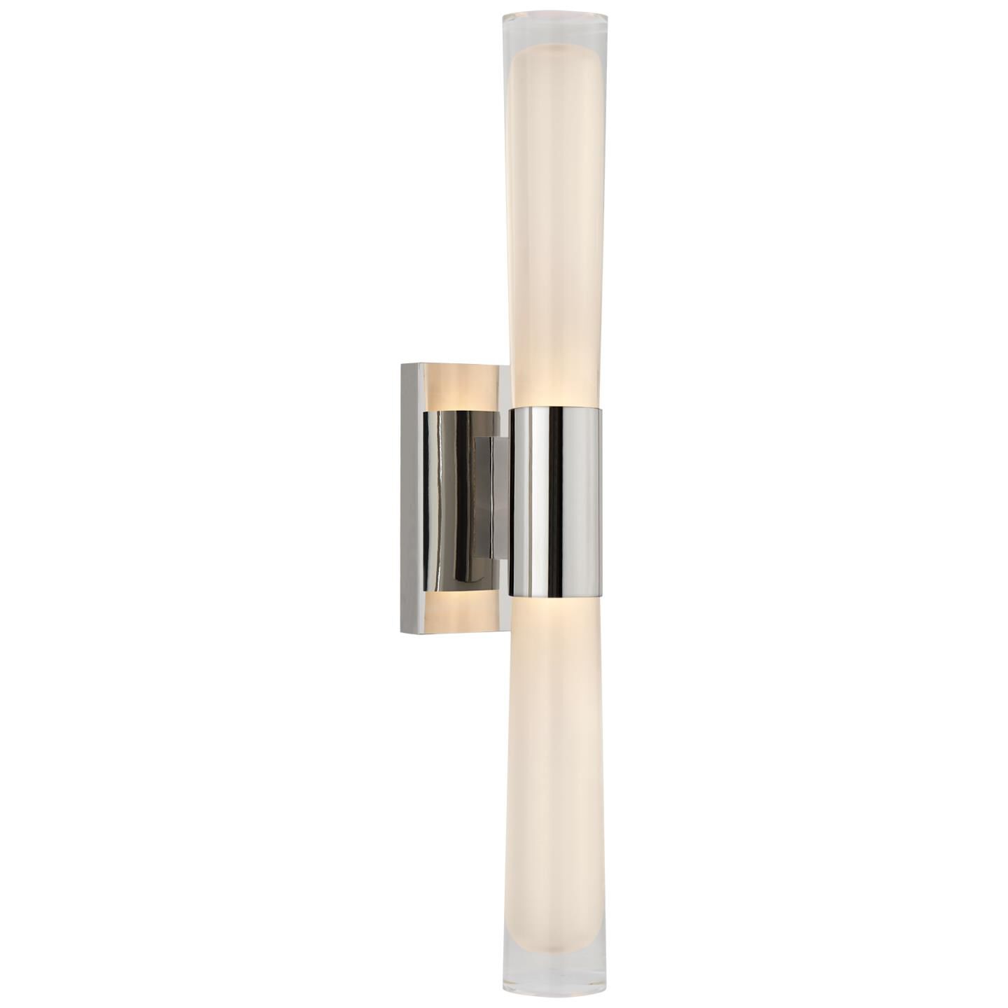 Shown in Polished Nickel finish and White Glass shade