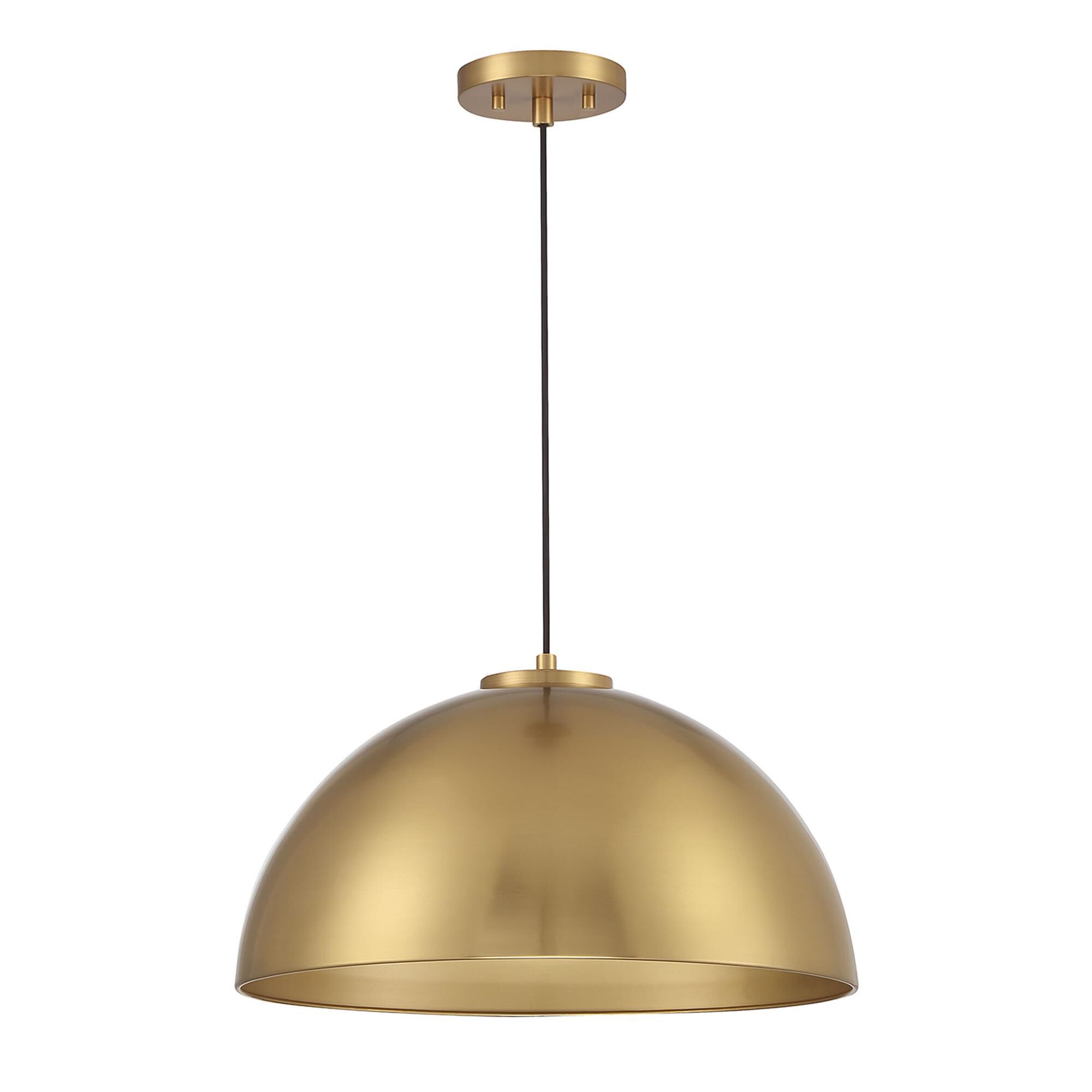 Shown in Natural Brass finish and Metal shade