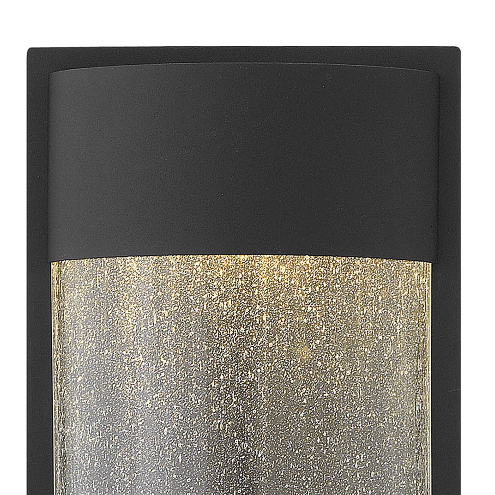 Shown in Black finish and Clear Seedy glass