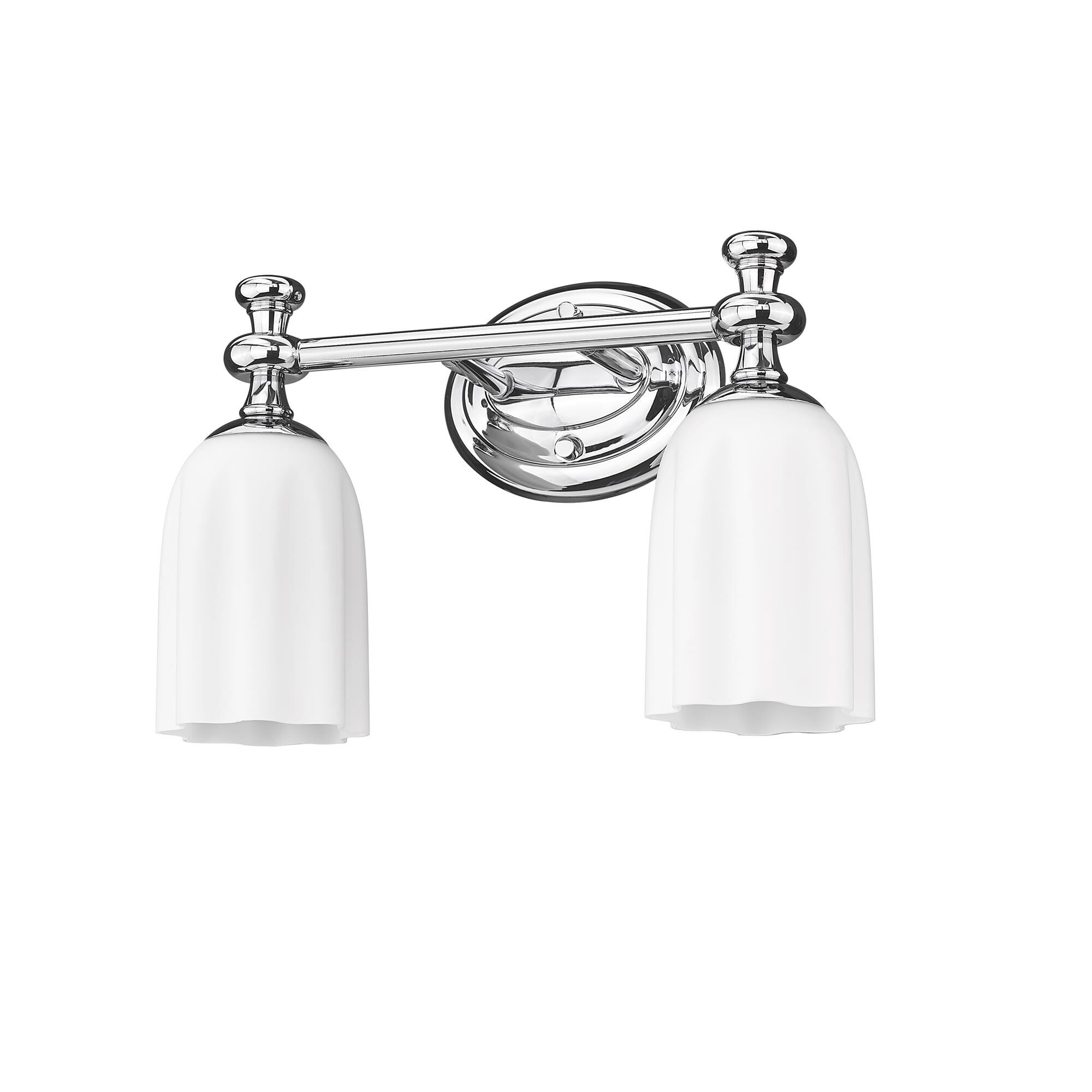 Shown in Chrome finish and Opal Etched glass and Opal Etched shade