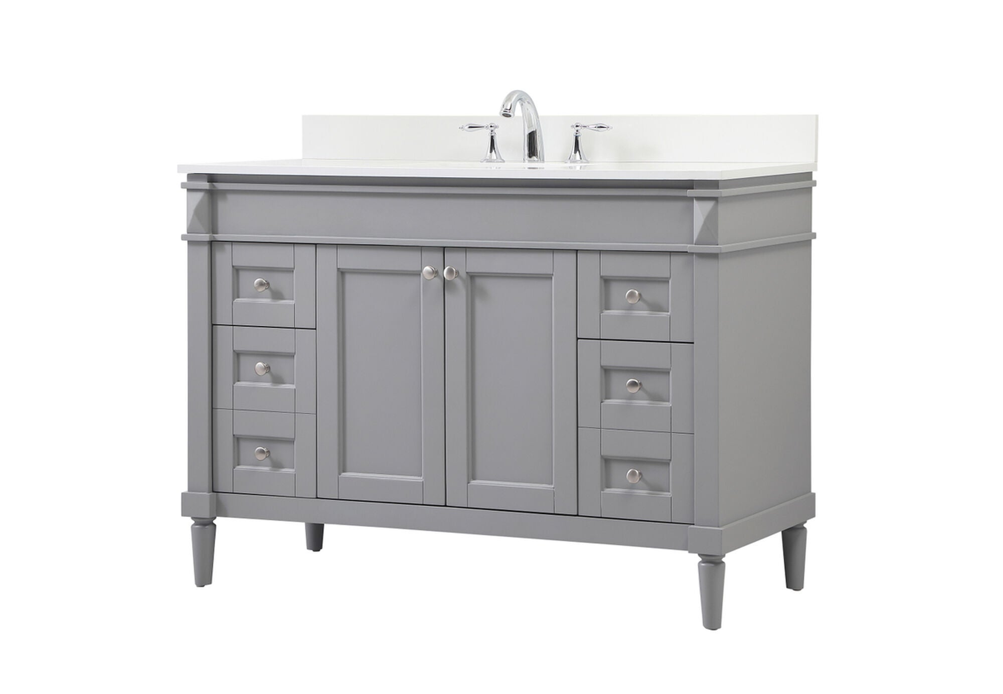 Shown in Grey finish and Backsplash accent