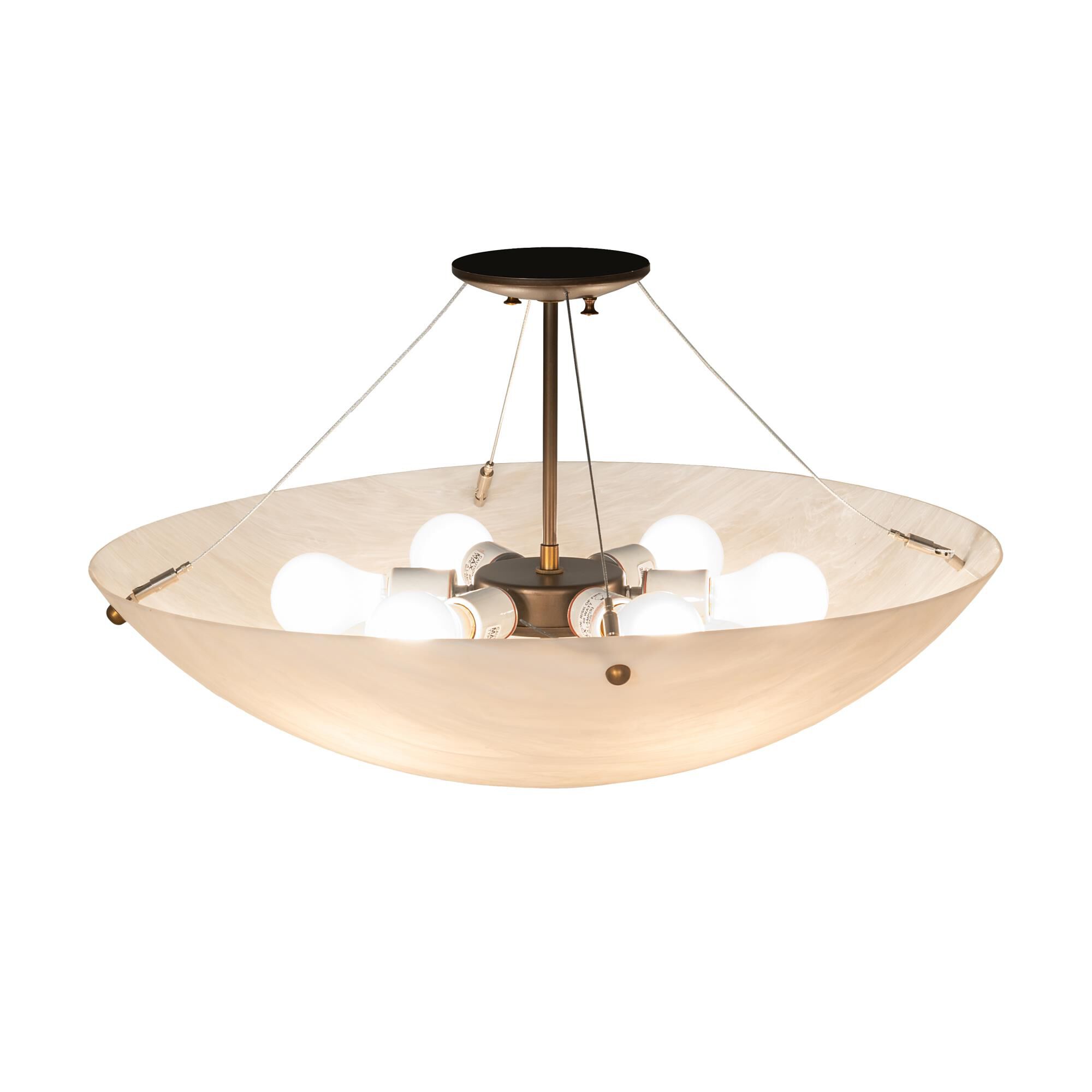 Shown in Antique Copper Finish finish and Beige glass