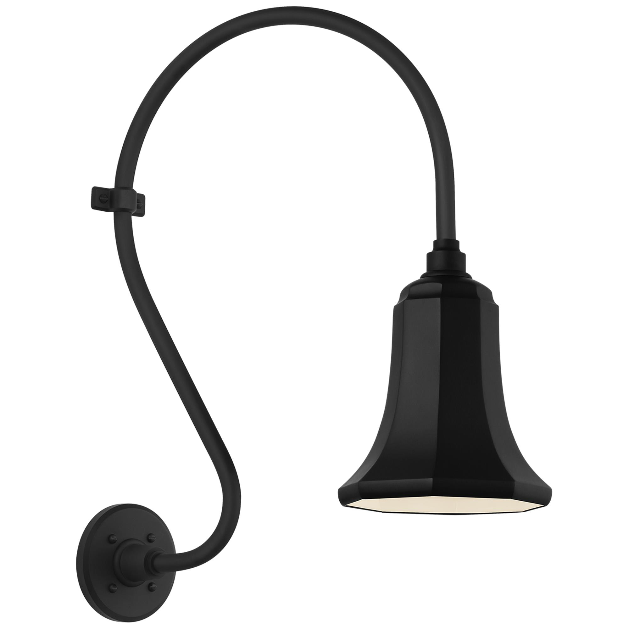 Shown in Matte Black finish and Black shade