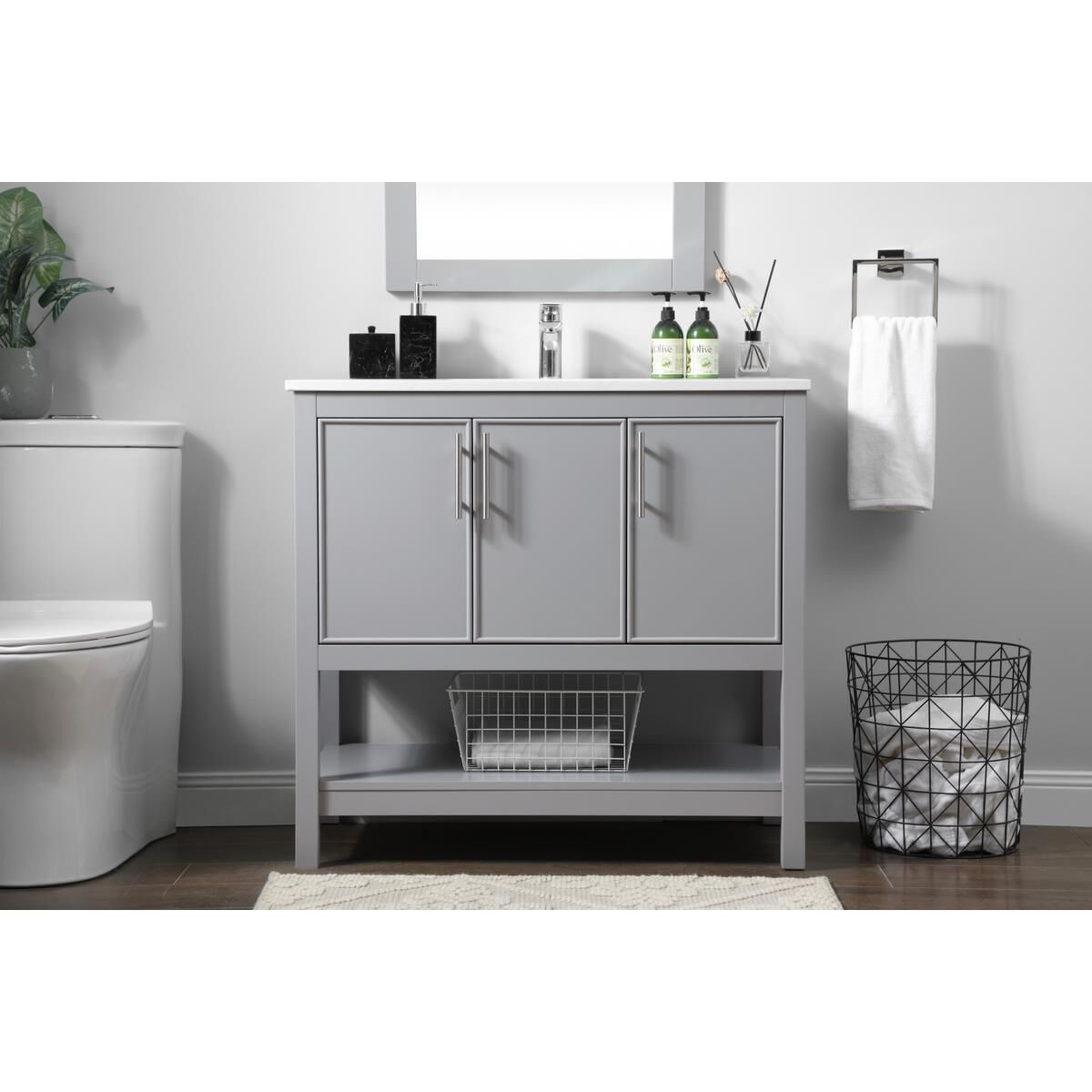 Shown in Grey finish