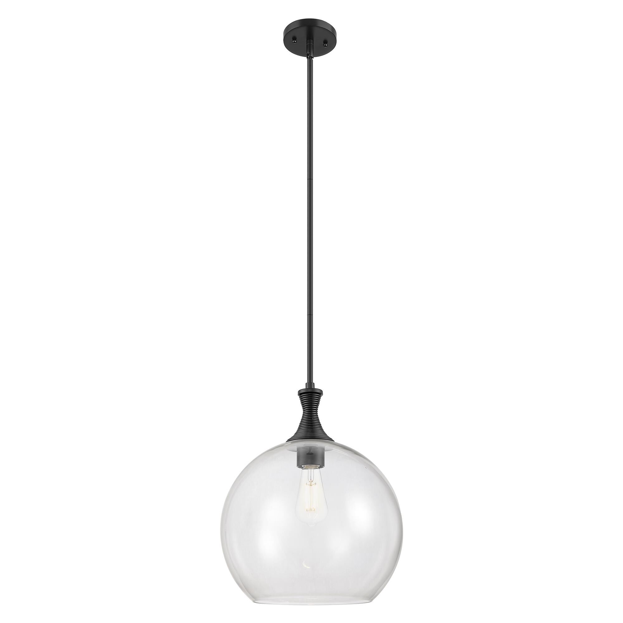 Shown in Matte Black finish and Clear glass