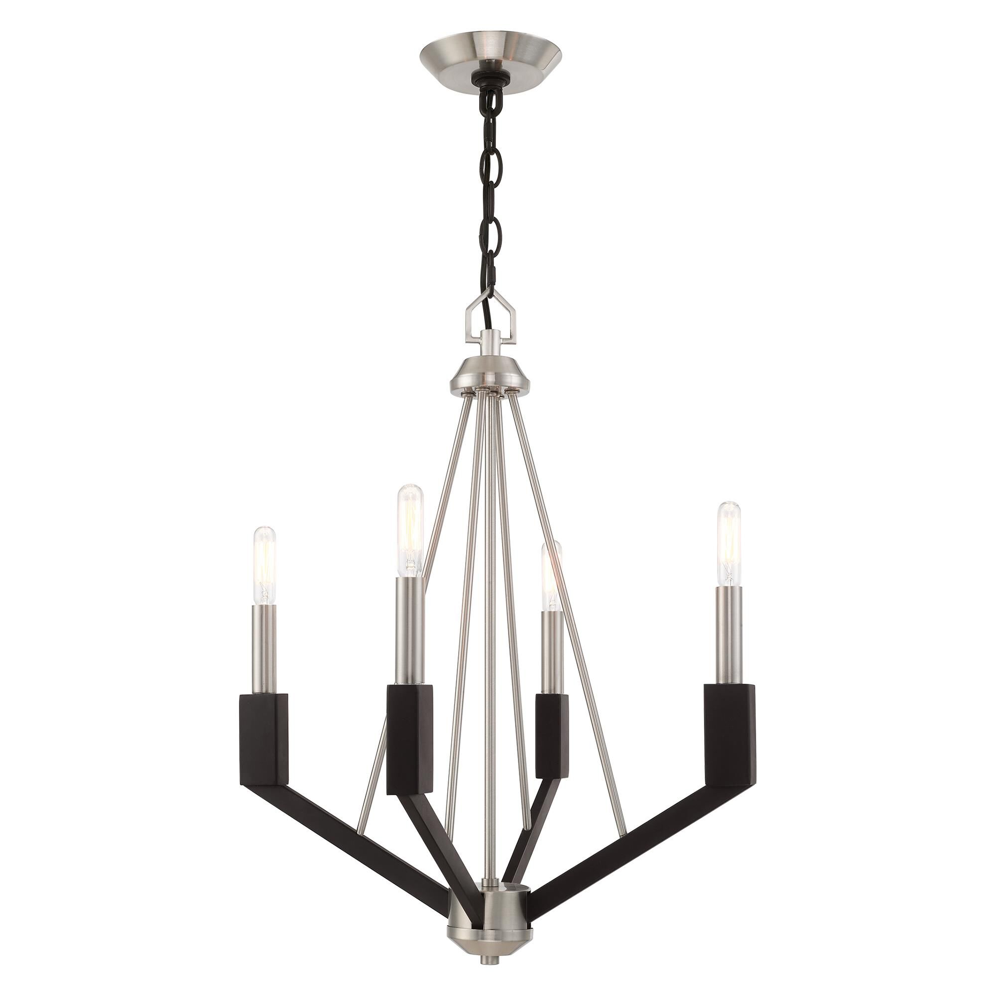 Shown in Brushed Nickel and Black finish