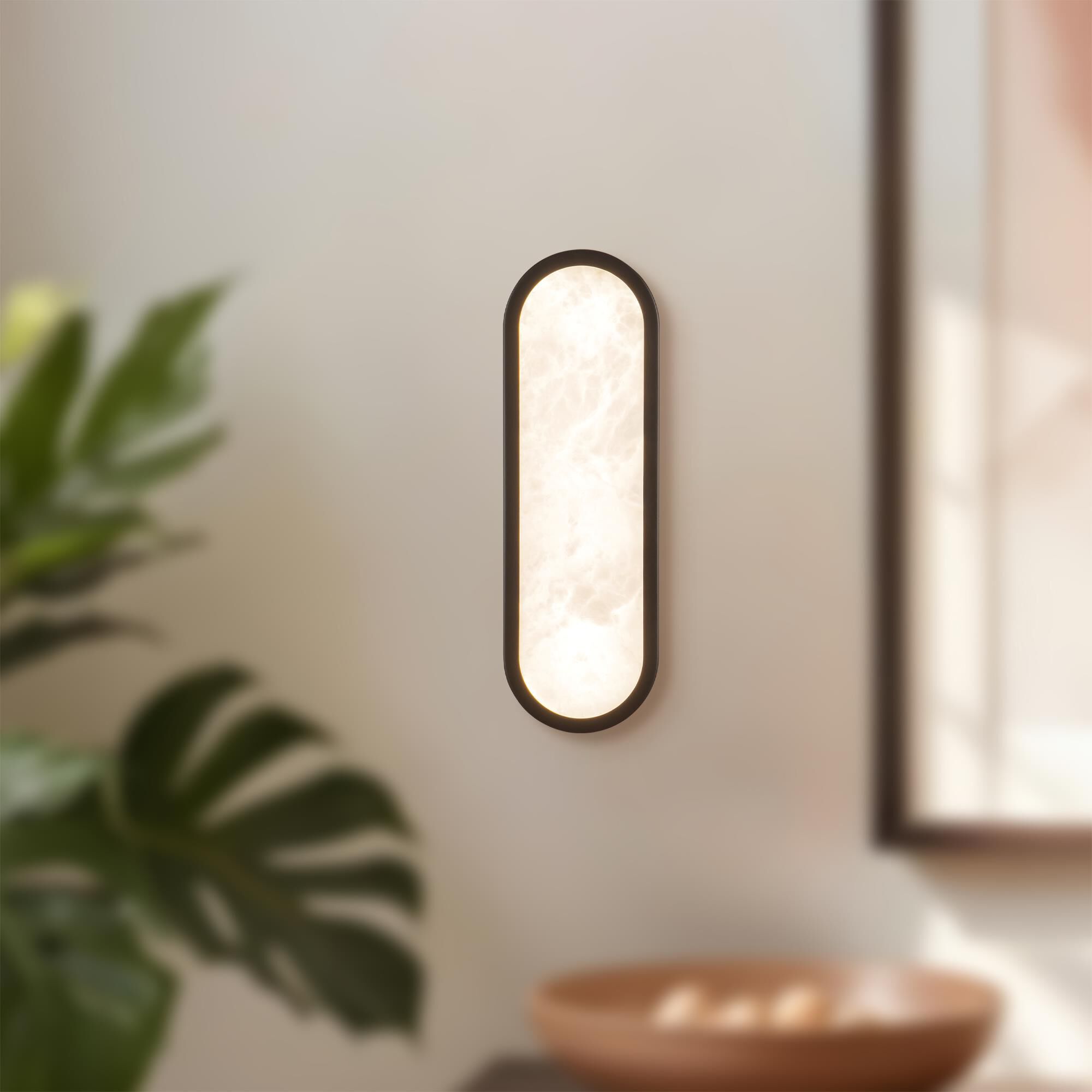 Shown in Matte Black finish and Alabaster glass