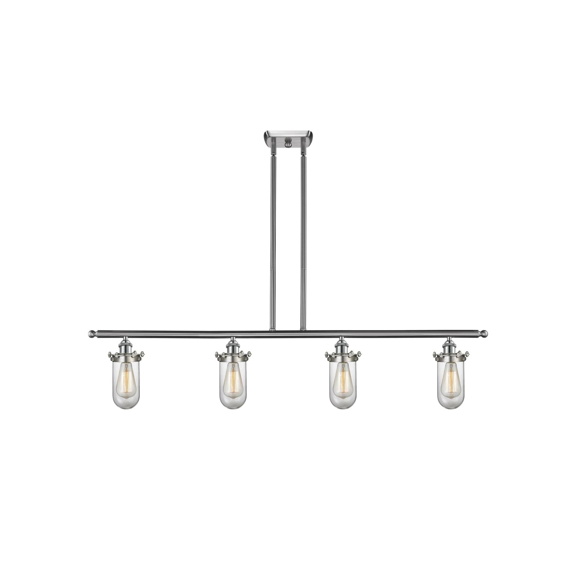 Shown in Brushed Satin Nickel finish and Clear glass