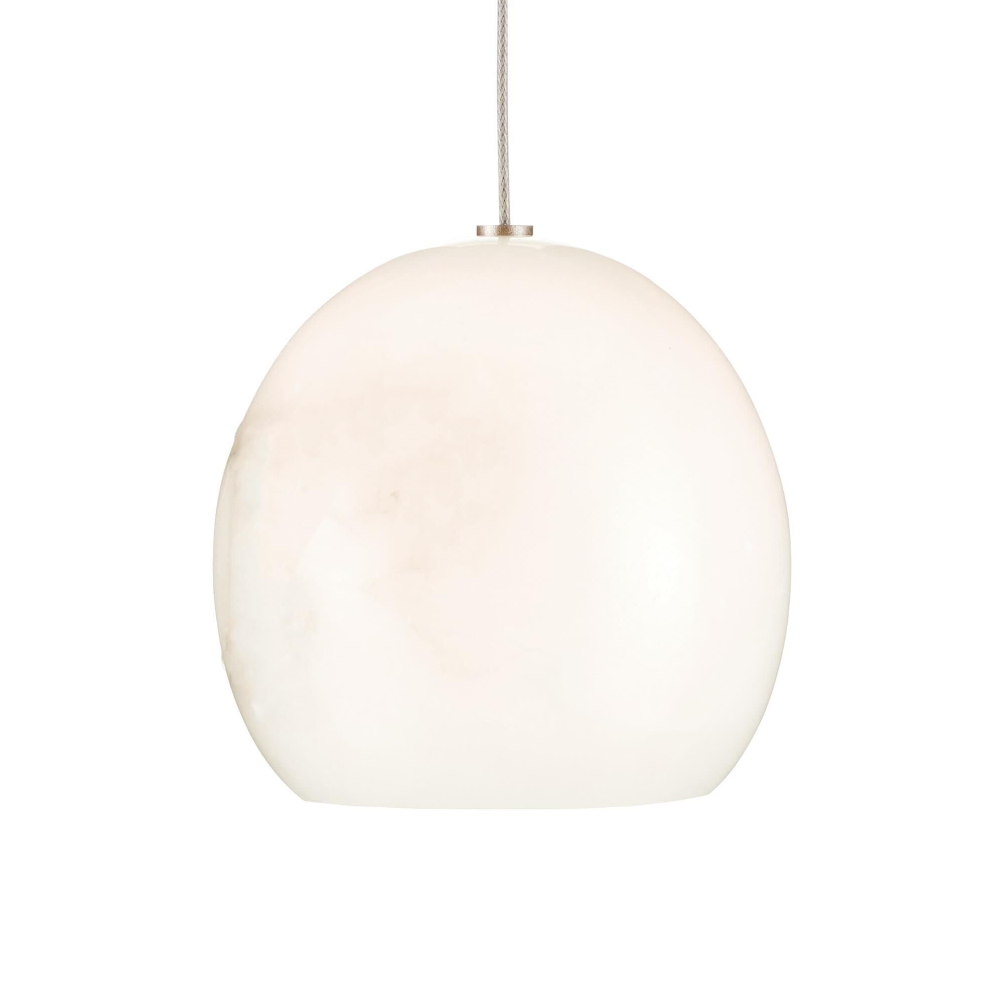 Shown in Natural/Painted Silver finish and Alabaster/White Marble shade