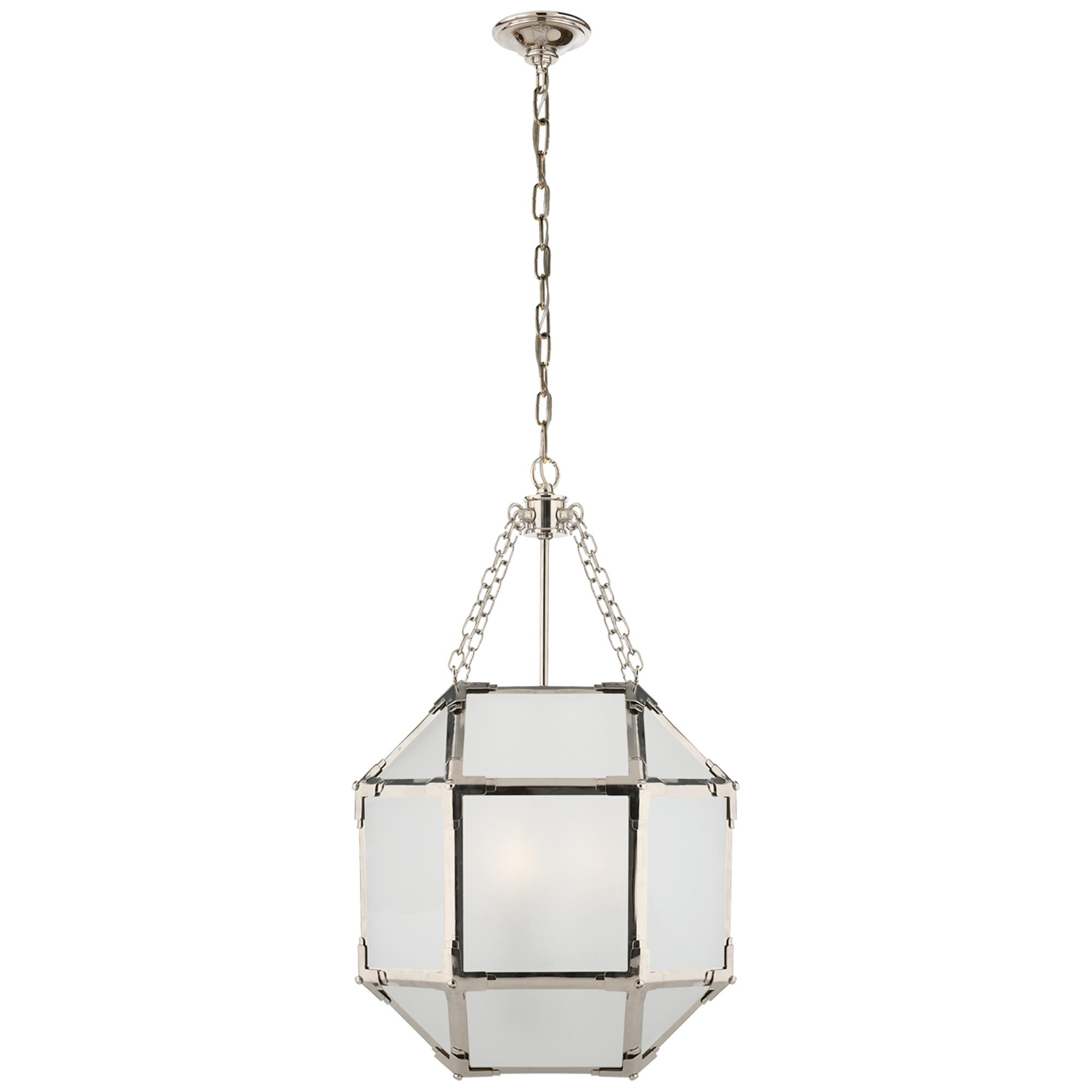 Shown in Polished Nickel finish and Frosted glass