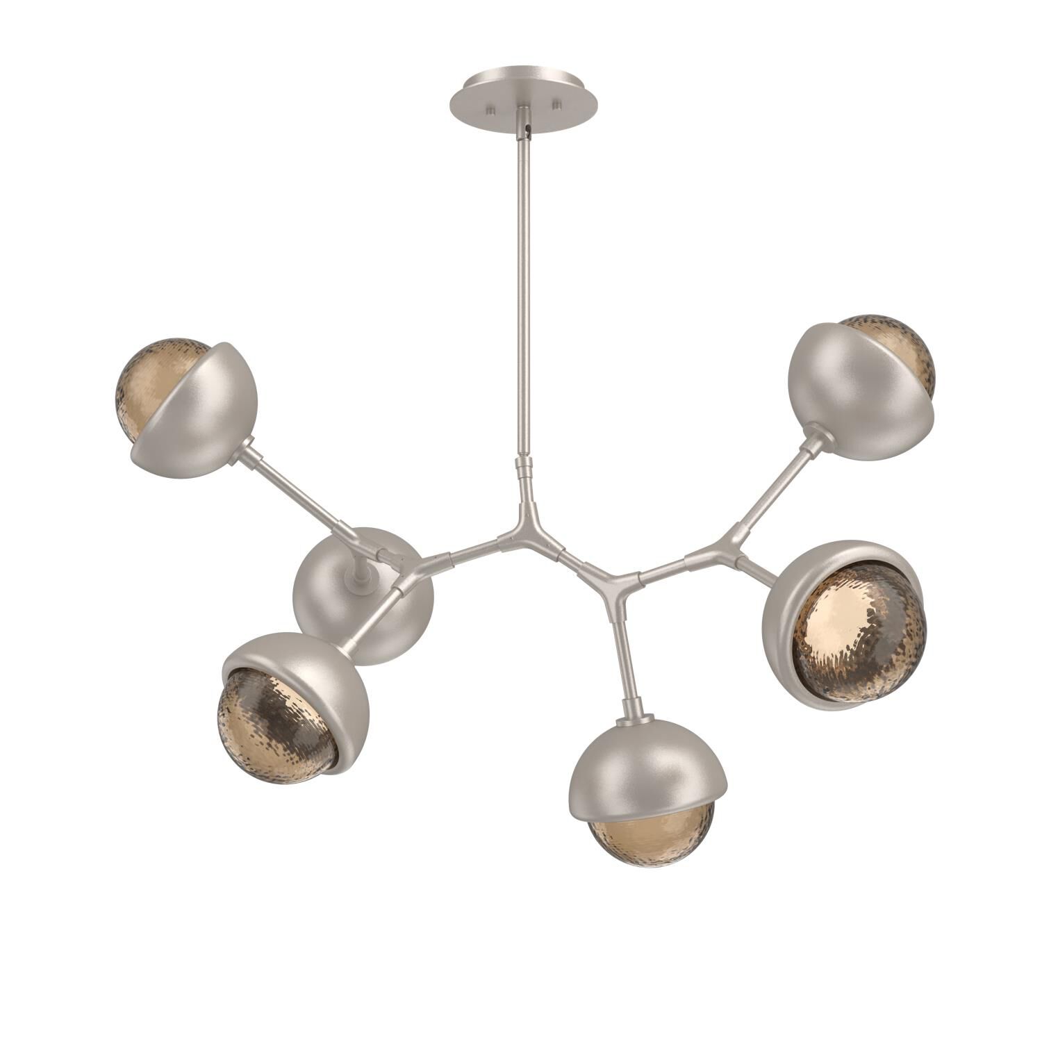 Shown in Beige Silver finish and Bronze glass and Metal Shade Matching Finish accent