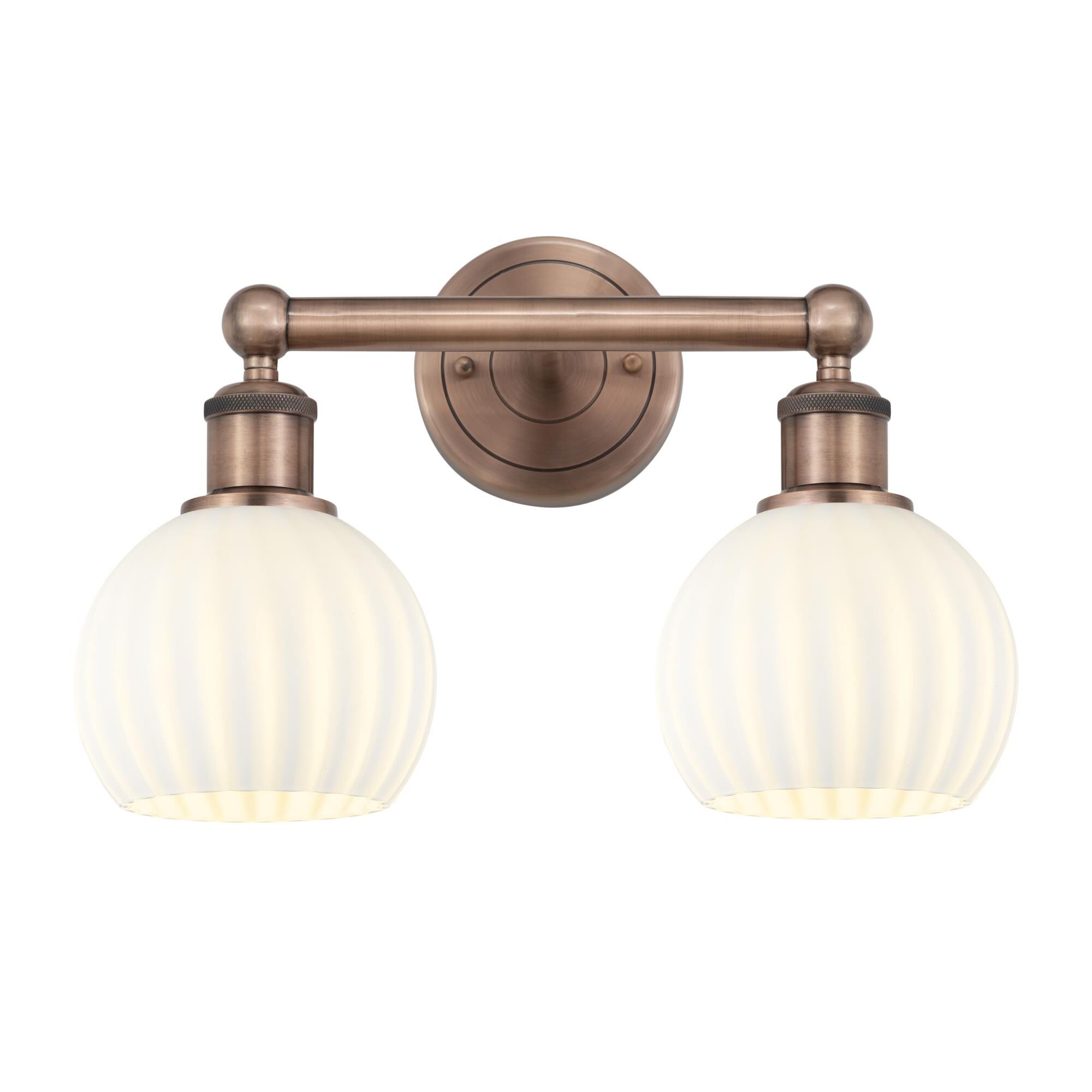 Shown in Antique Copper finish and White Venetian glass