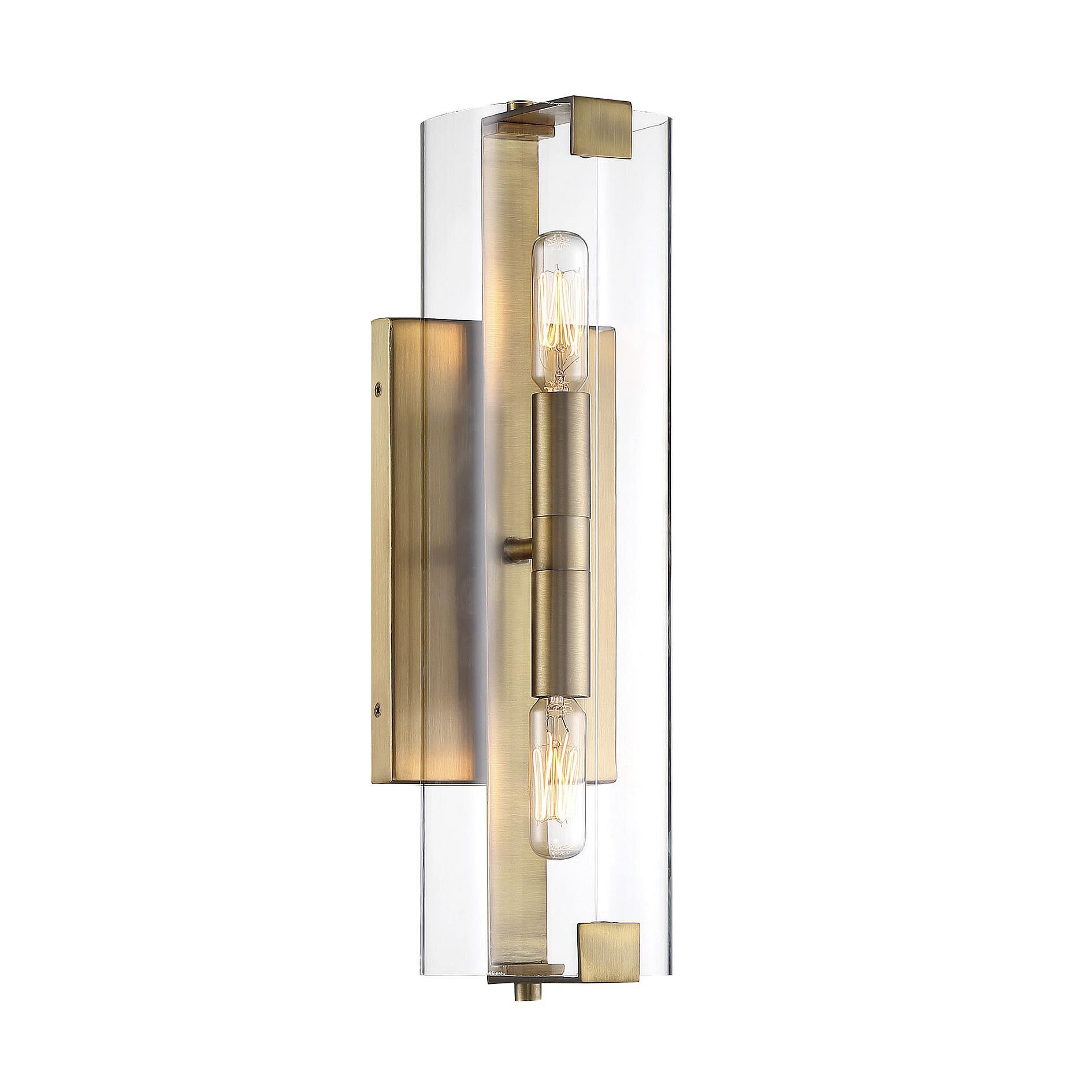 Shown in Warm Brass finish and Clear glass