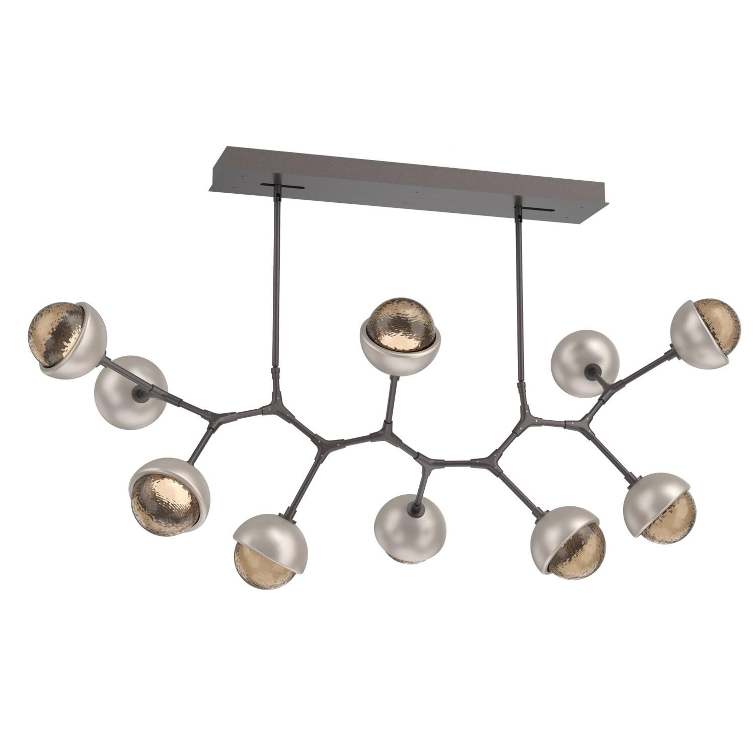 Shown in Graphite finish and Bronze glass and Beige Silver accent