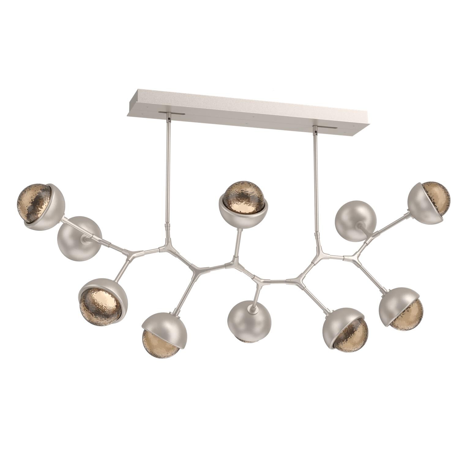 Shown in Beige Silver finish and Bronze glass and Metal Shade Matching Finish accent