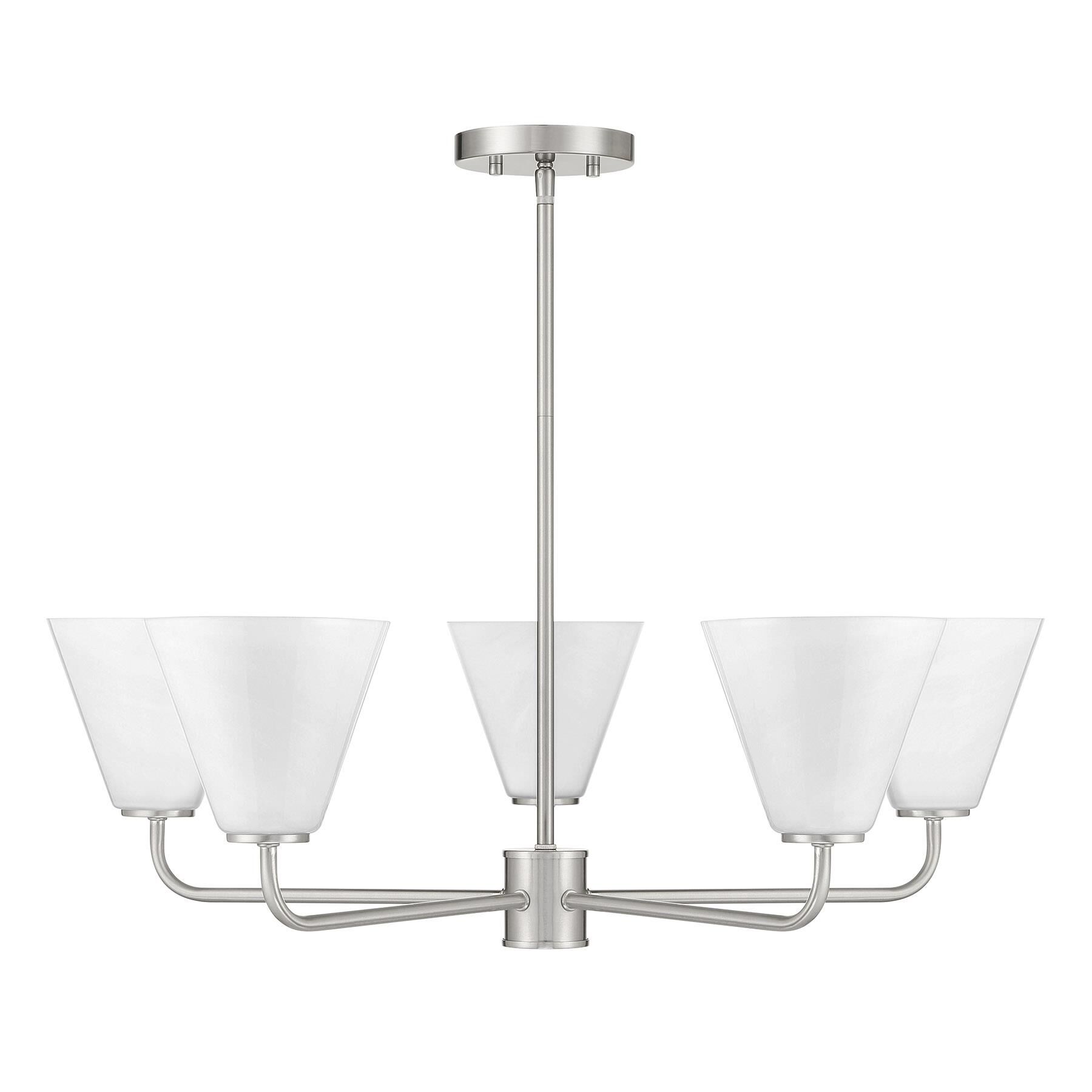 Shown in Satin Nickel finish and Strie shade