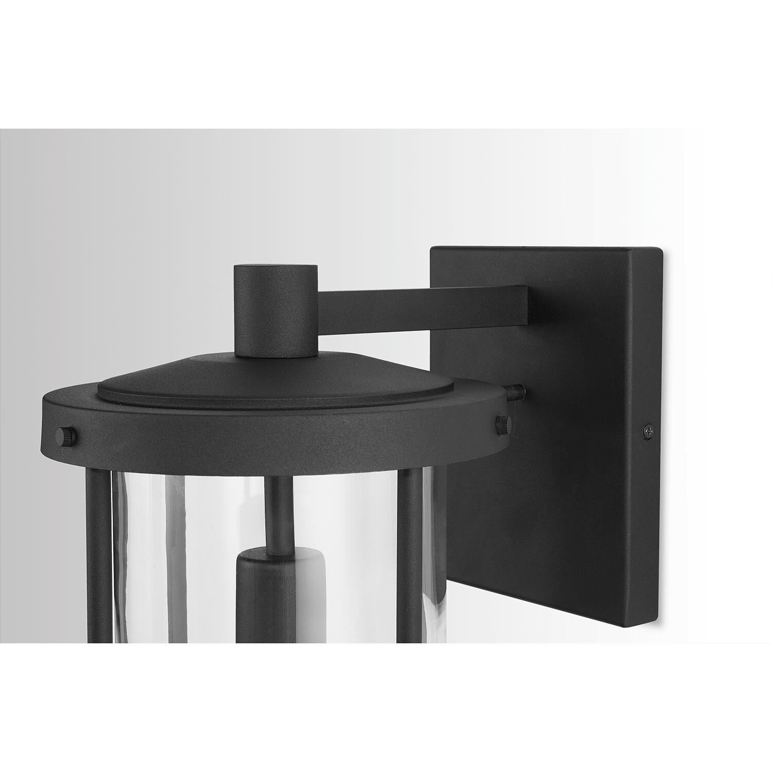 Shown in Black finish and Clear glass