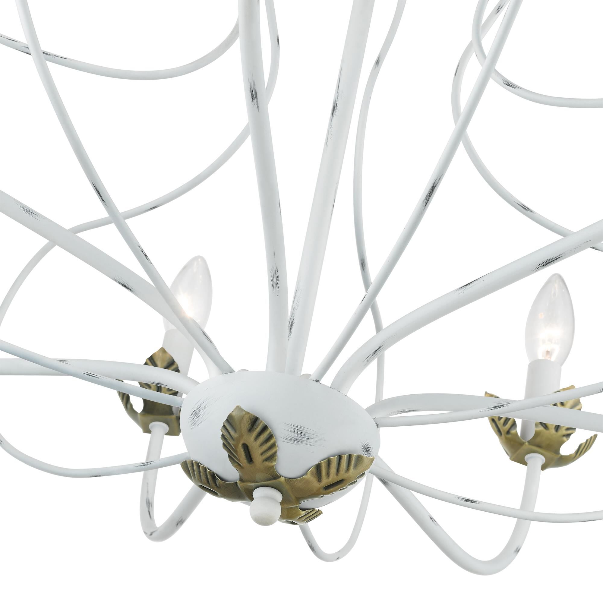 Shown in Antique White with Antique Brass Accents finish