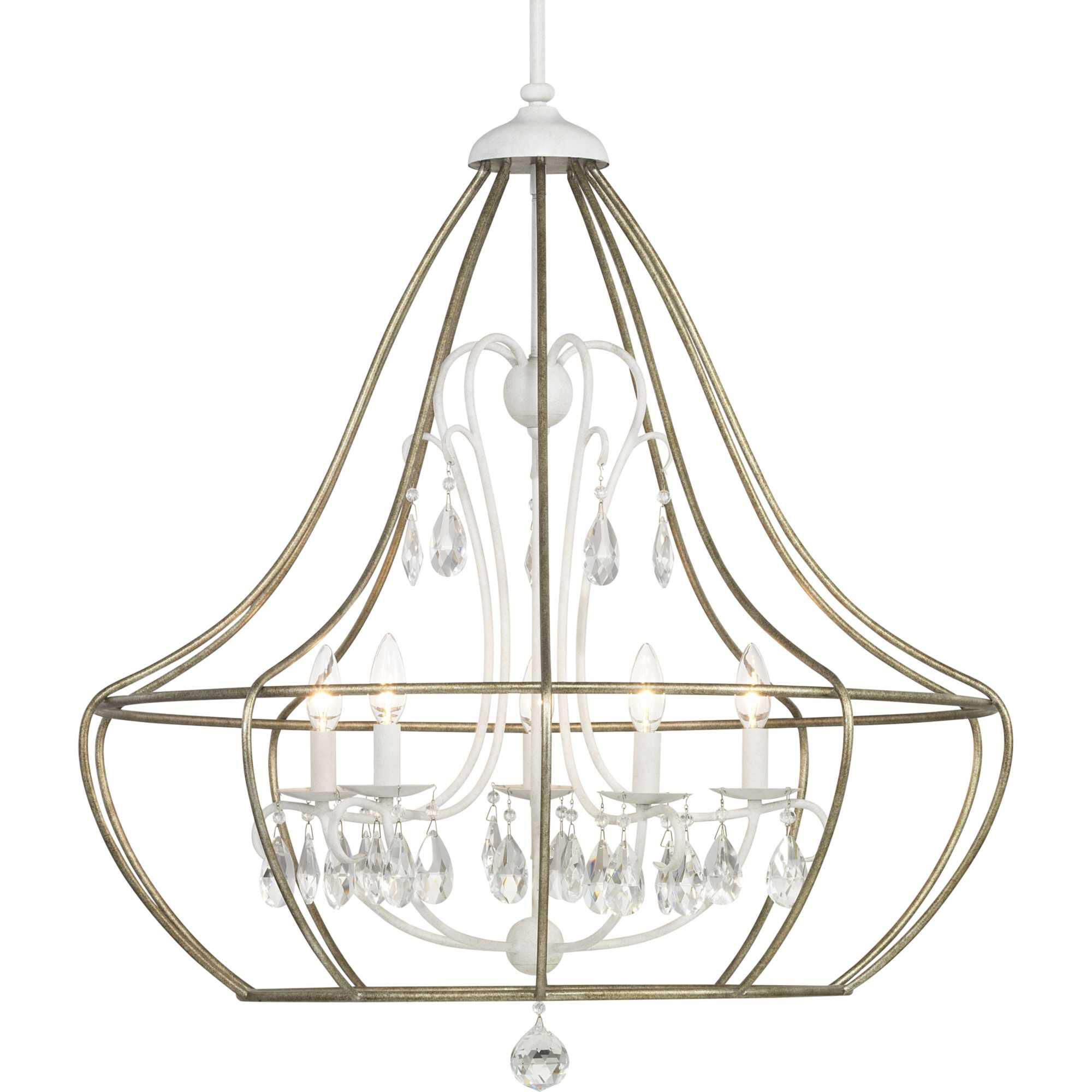 Fleurette 32 Inch 5 Light Chandelier by Progress Lighting