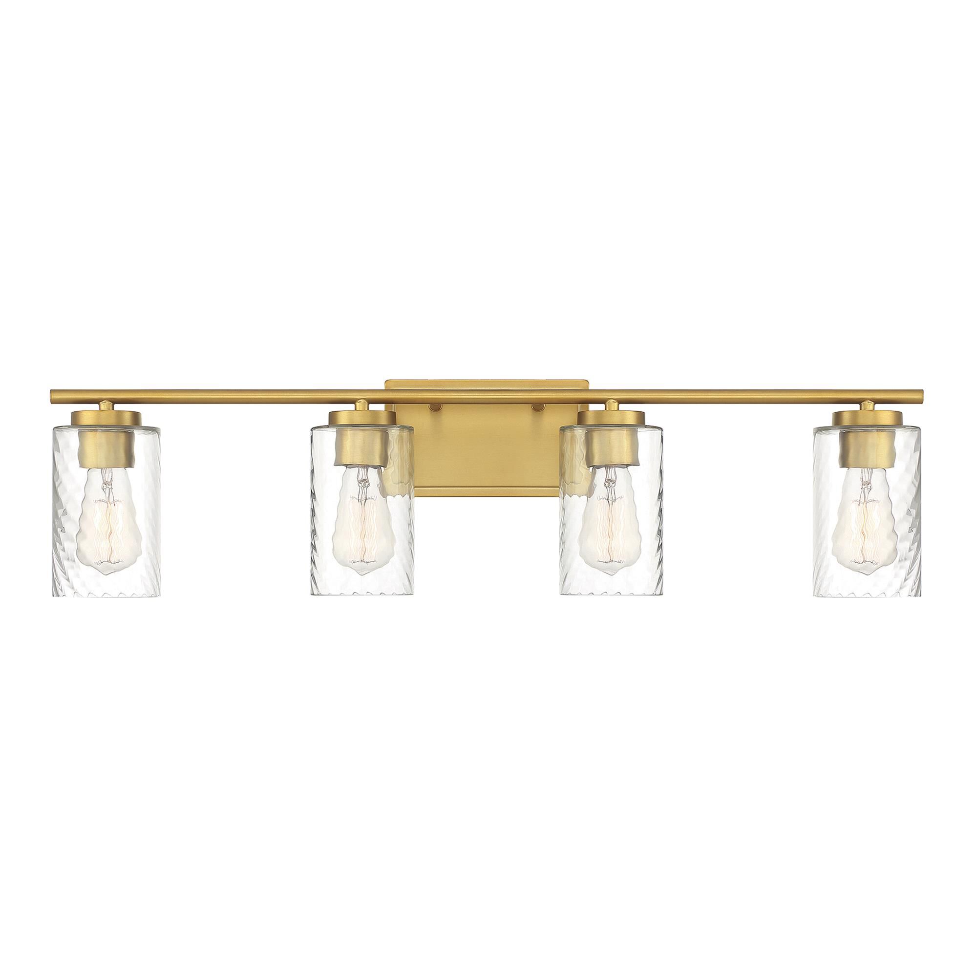 Shown in Natural Brass finish and Clear Swirl glass