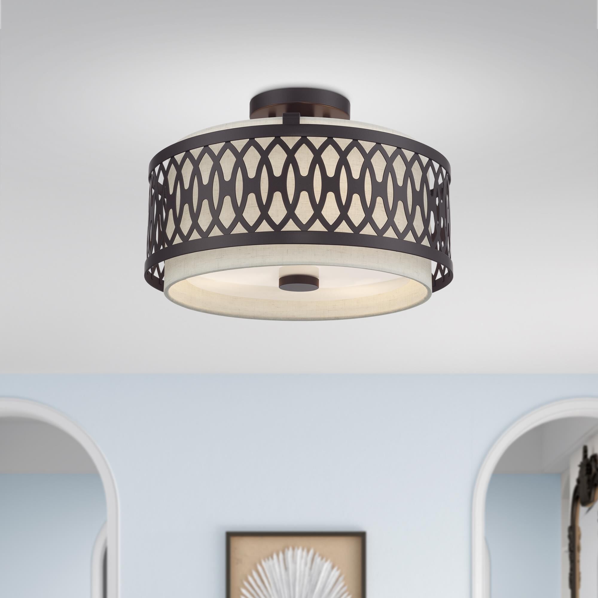Vistaview 15 Inch Semi Flush Mount by Livex Lighting