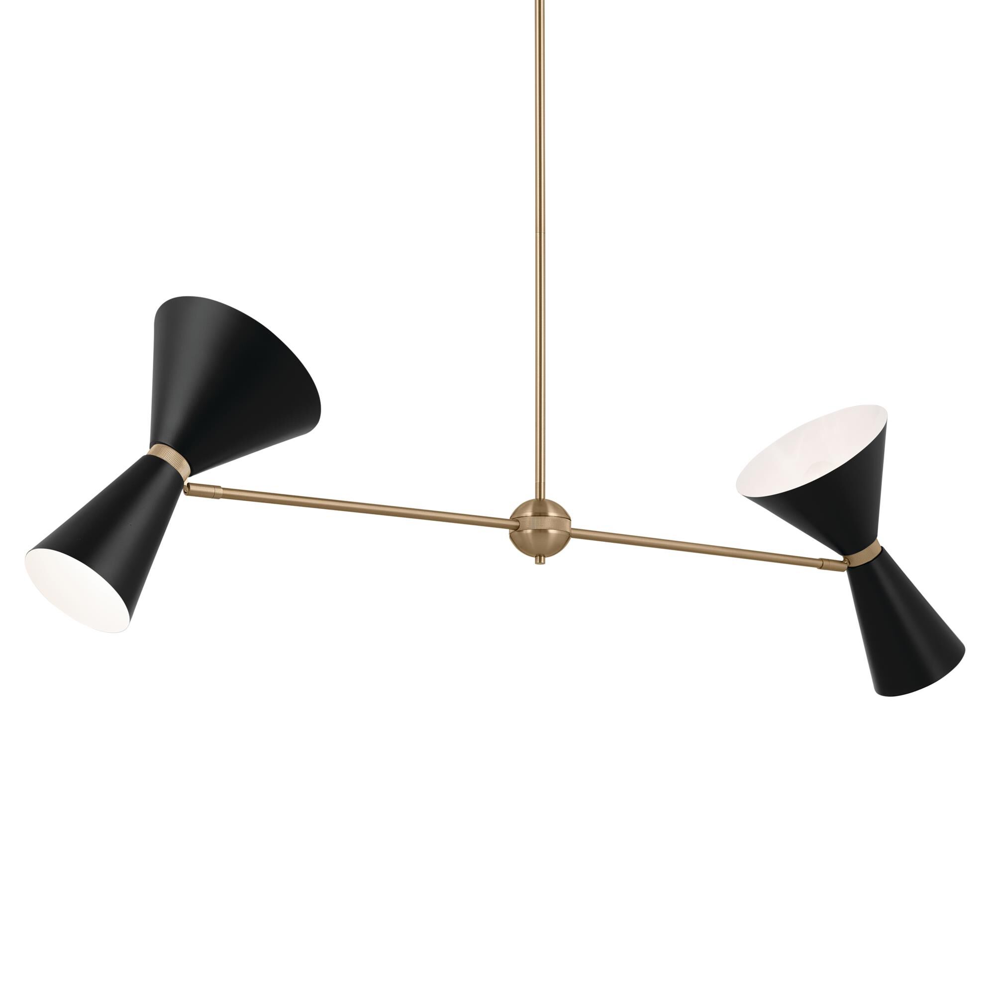 Shown in Champagne Bronze with Black finish and Metal and Cone shade