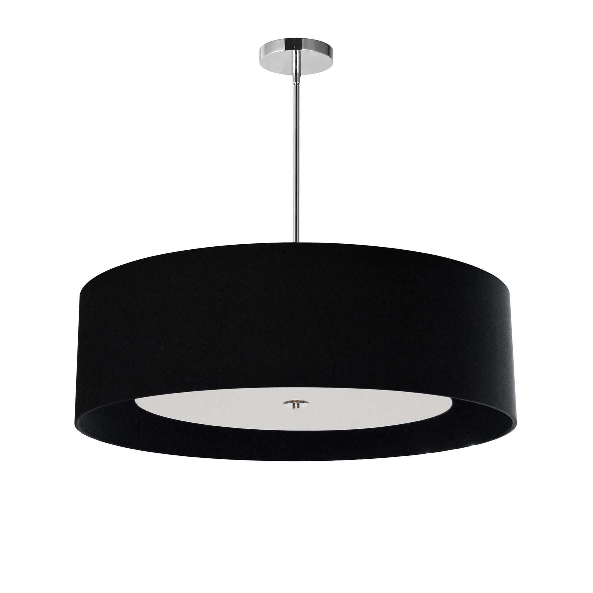 Shown in Polished Chrome finish and Laminated Fabric - Black shade