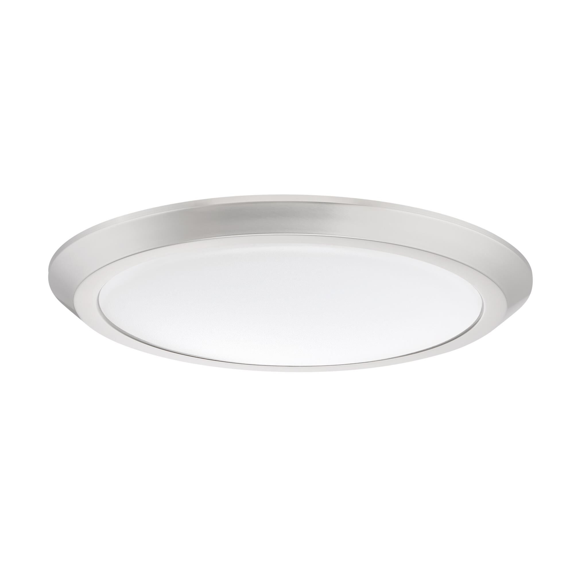 Shown in Brushed Nickel finish and White Acrylic glass