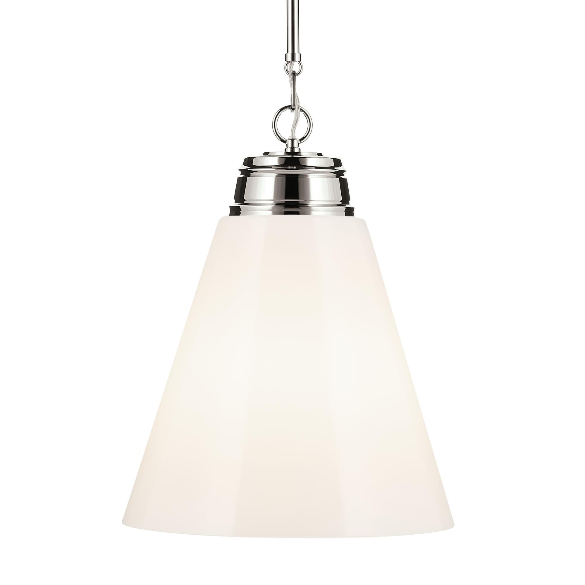 Shown in Polished Nickel finish and Opal glass