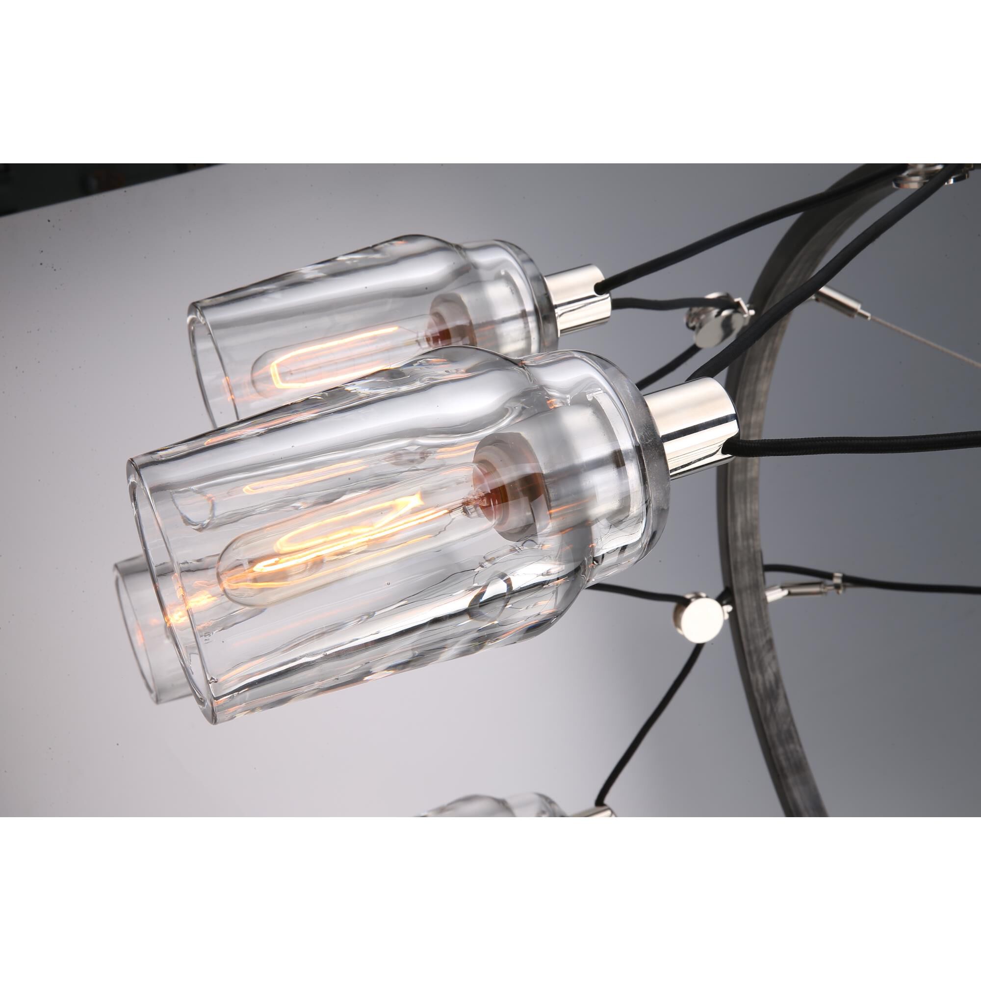 Shown in Graphite, Polished Nickel finish and Clear glass and Pressed Glass shade