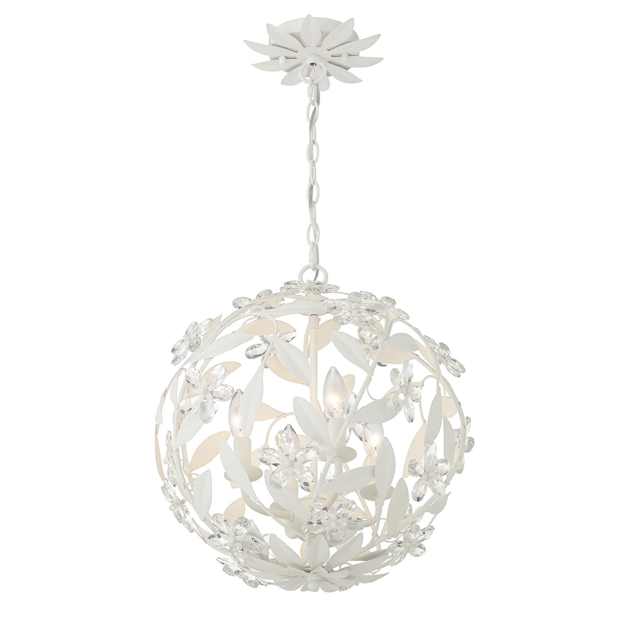 Shown in Matte White finish and Hand Cut crystal