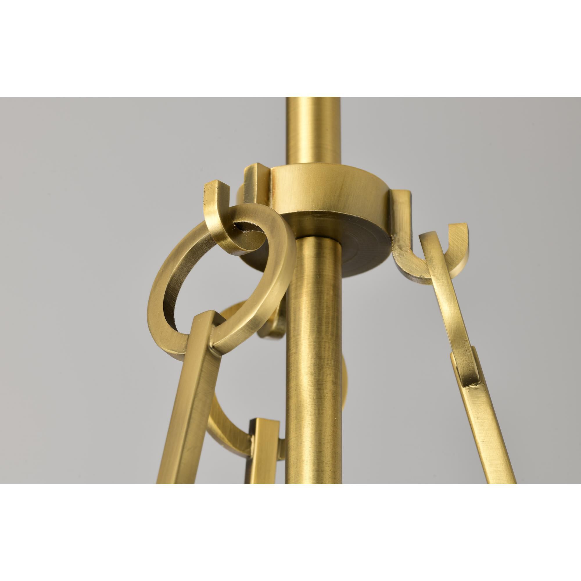 Shown in Vintage Brass finish and Hammered glass