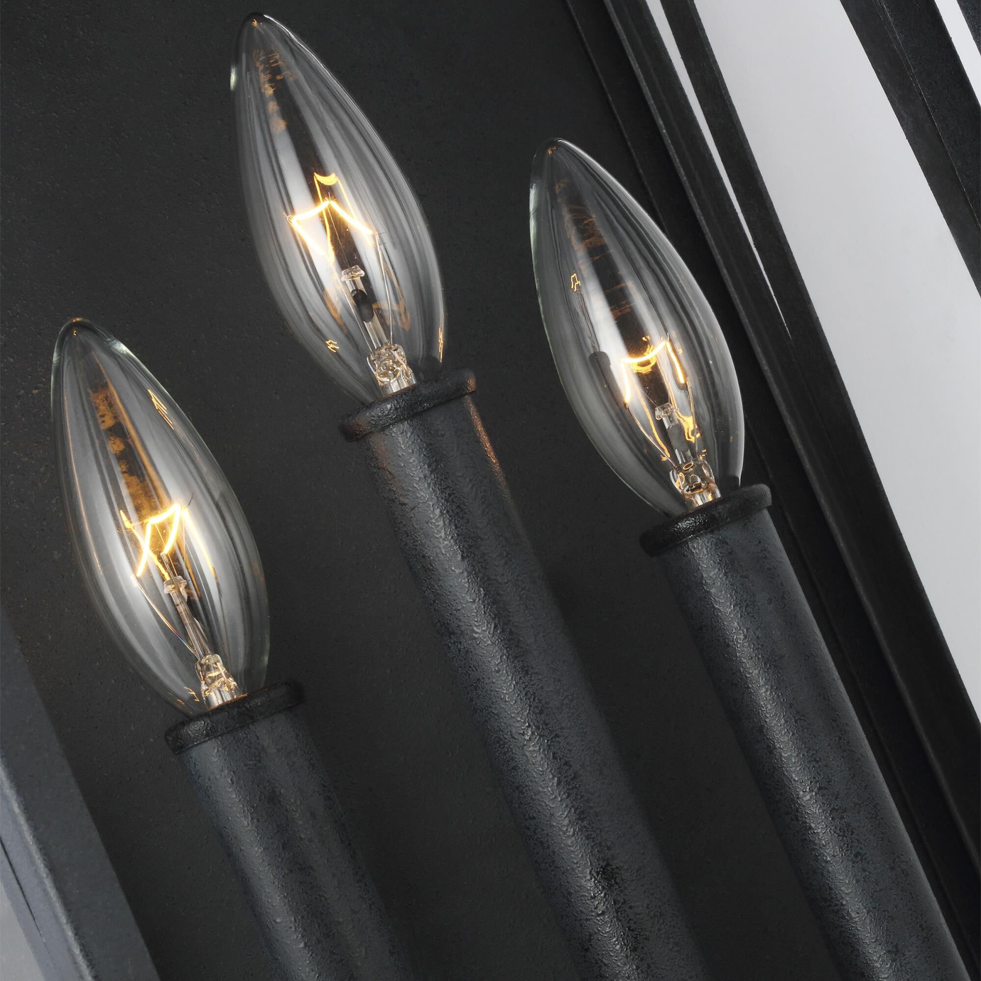 Shown in Dark Weathered Zinc finish and Clear glass