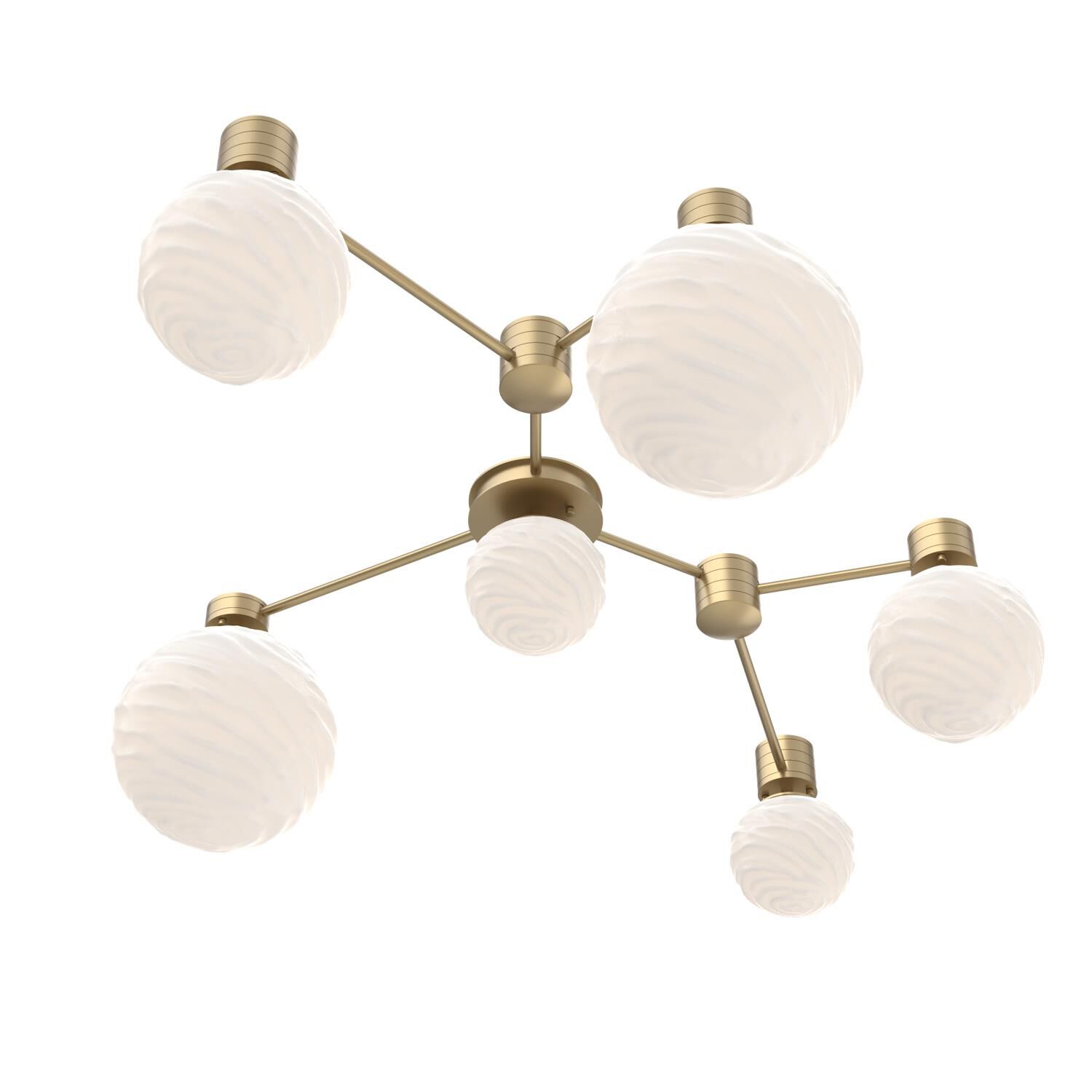 Shown in Gilded Brass finish and White glass