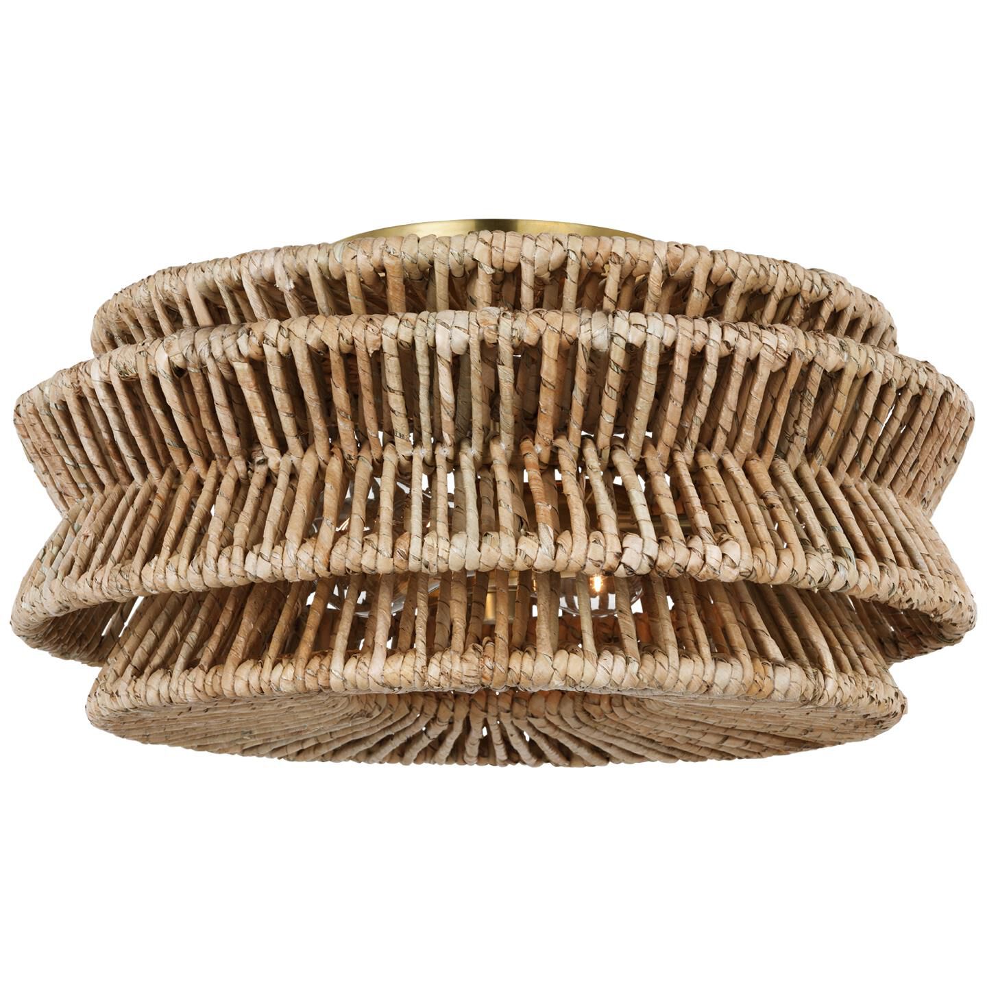 Shown in Antique-Burnished Brass and Natural Abaca finish
