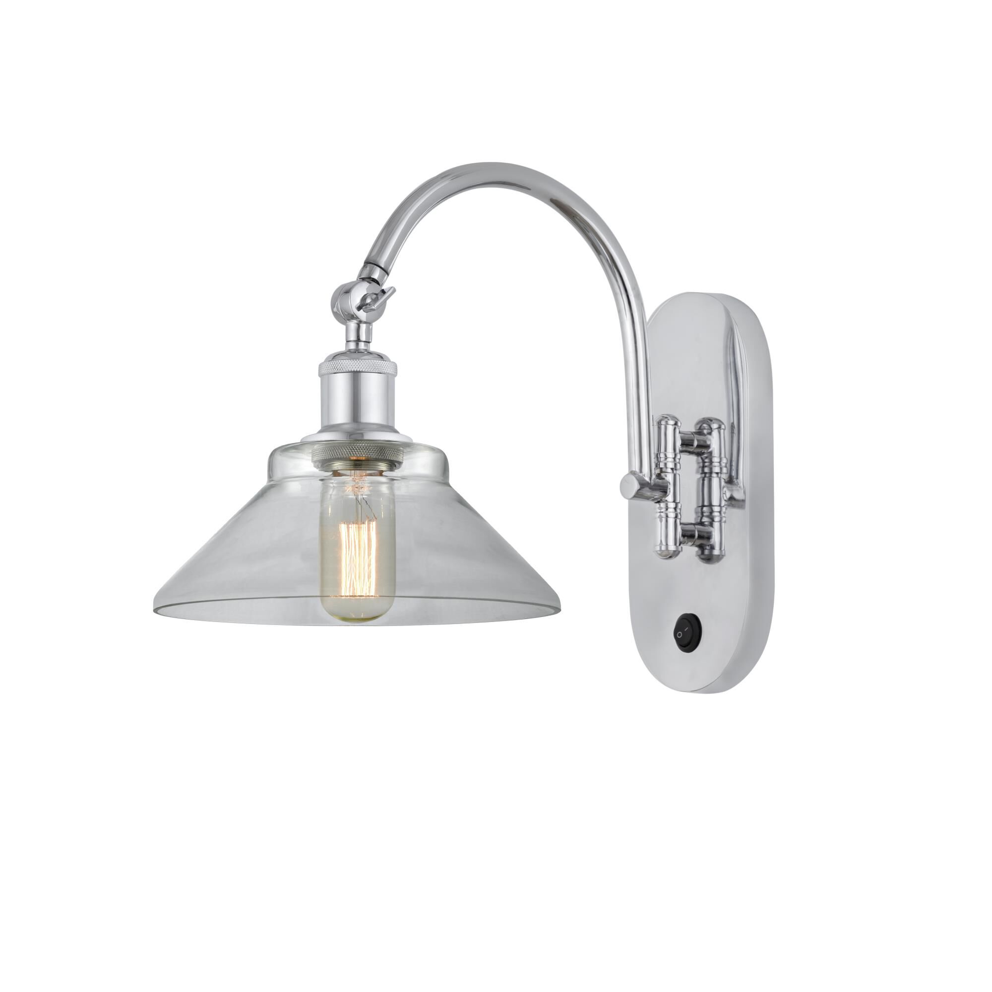 Shown in Polished Chrome finish and Clear glass