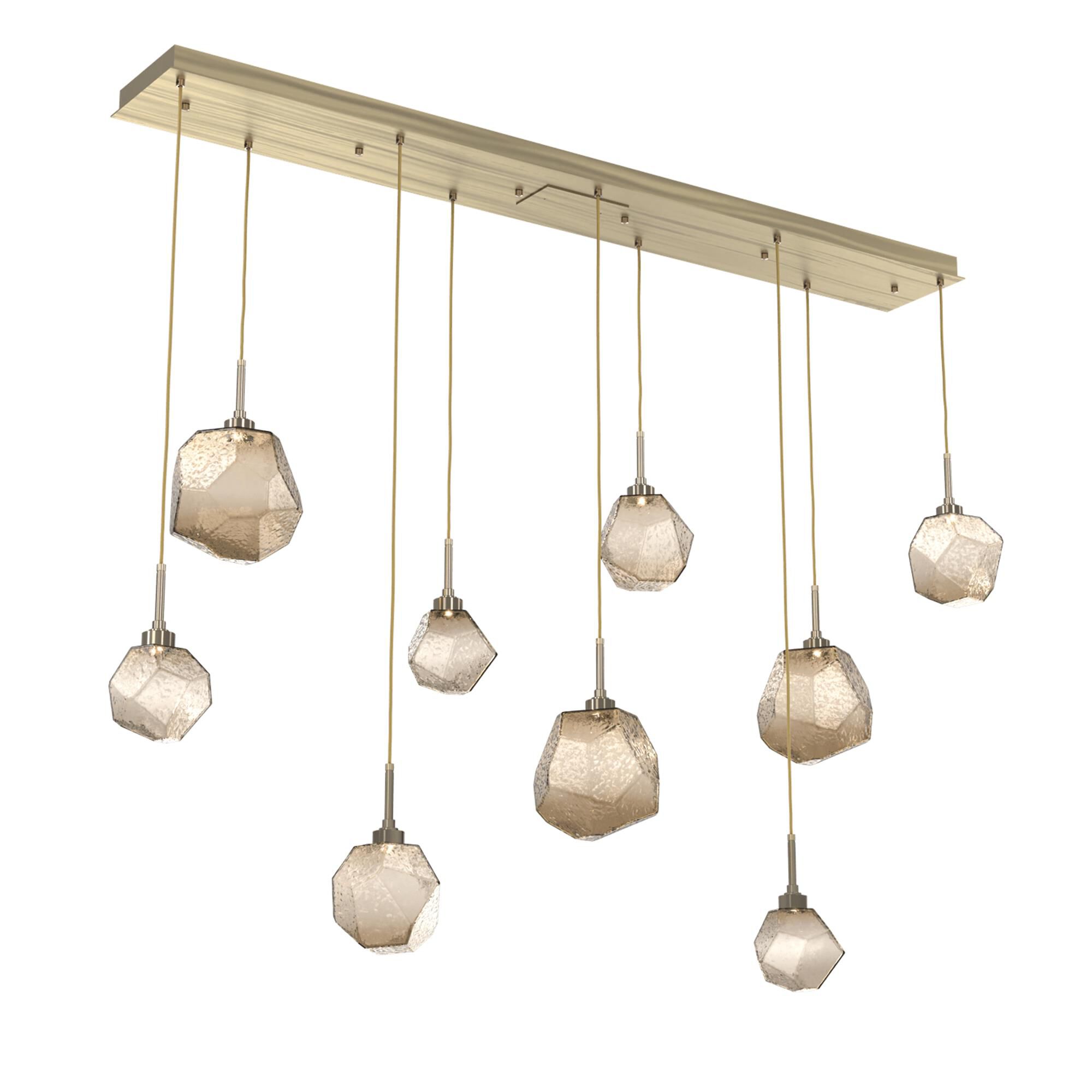 Shown in Novel Brass finish and Bronze glass