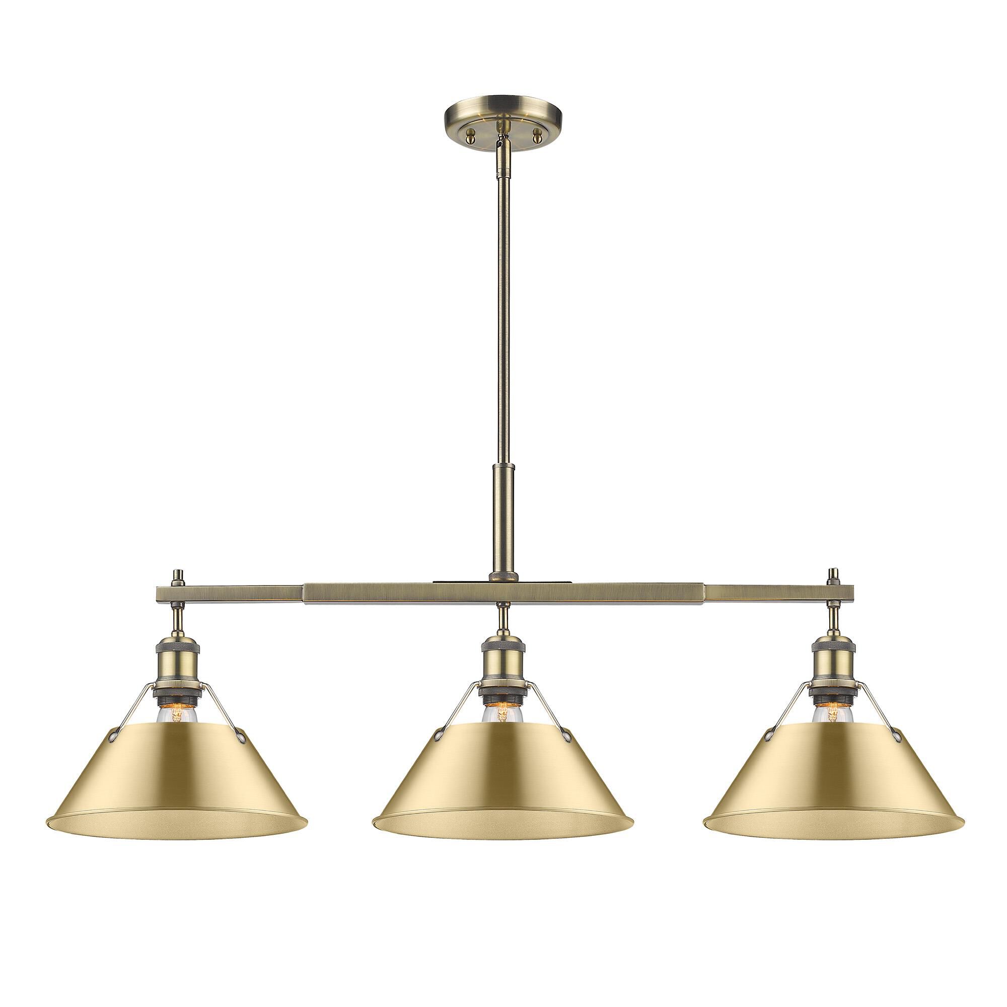 Shown in Aged Brass finish and Without Glass glass and Brushed Champagne Bronze shade