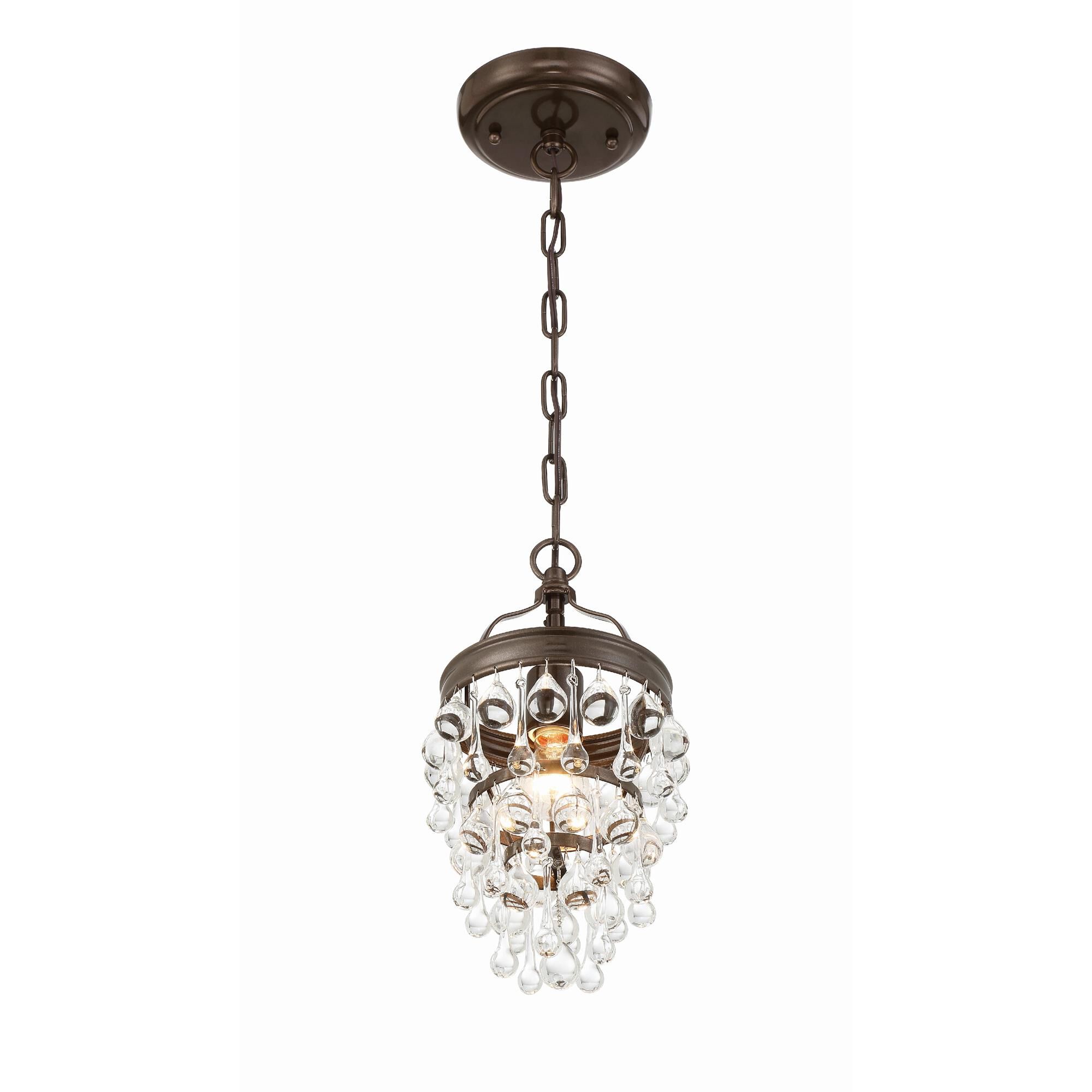Shown in Vibrant Bronze finish and Clear Glass Drops crystal