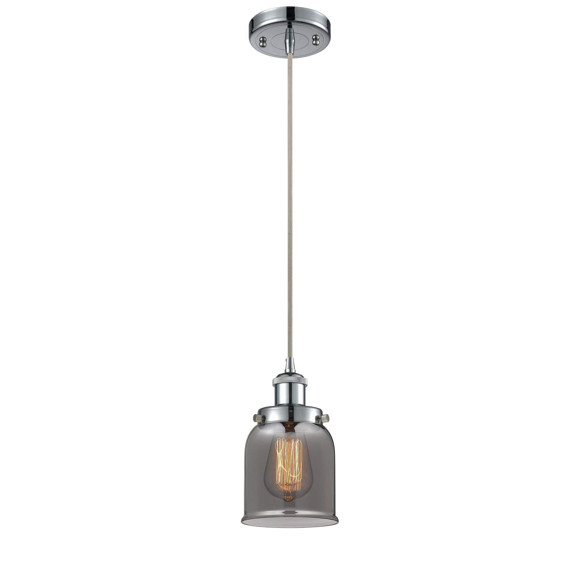Shown in Polished Chrome finish and Bell glass and Glass shade