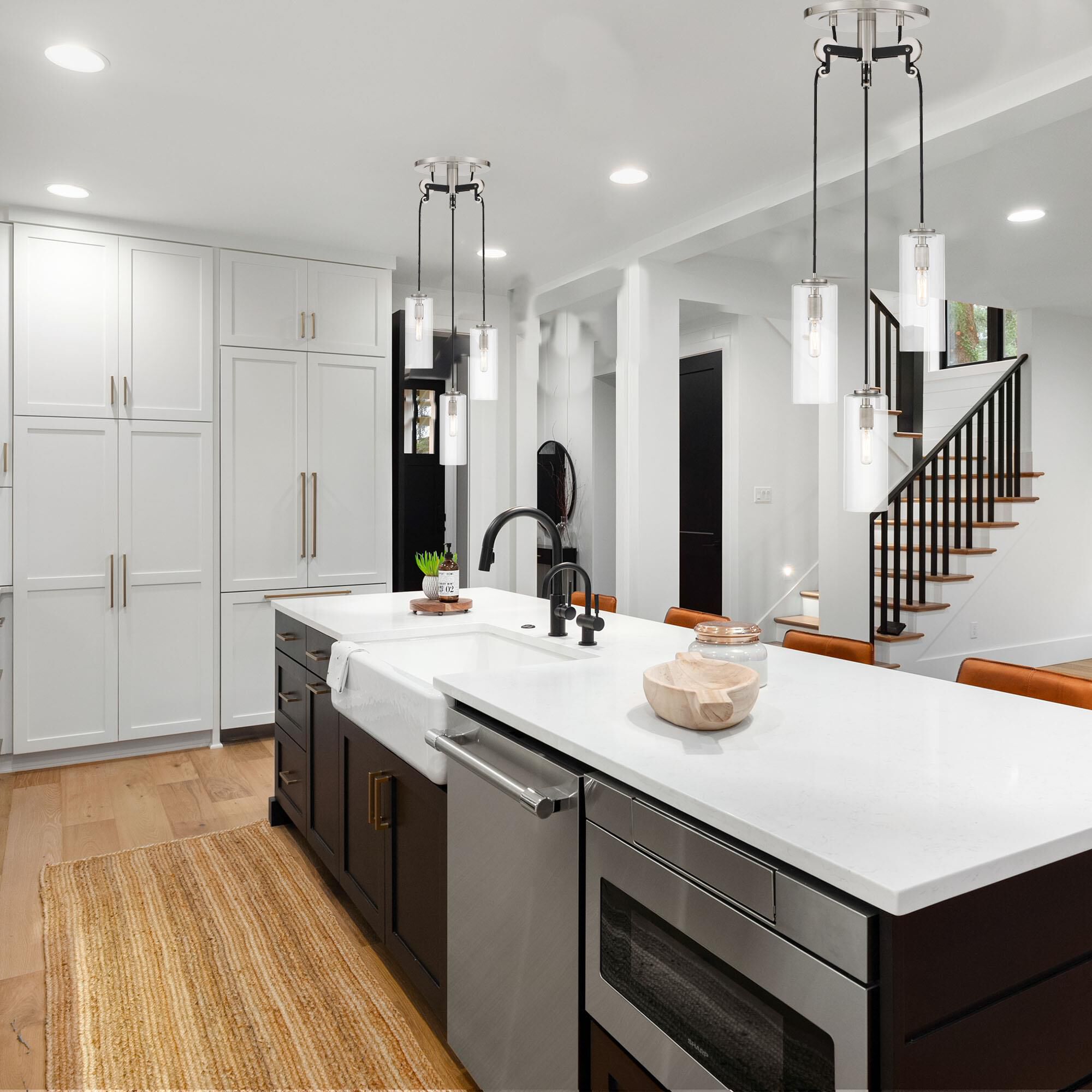 Shown in Coal with Brushed Nickel finish and Clear glass