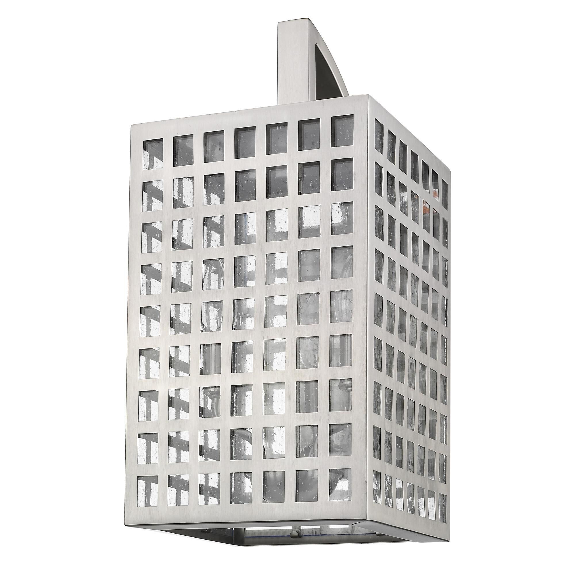 Shown in Satin Nickel finish and Clear glass and Clear, Seedy Glass Panes shade