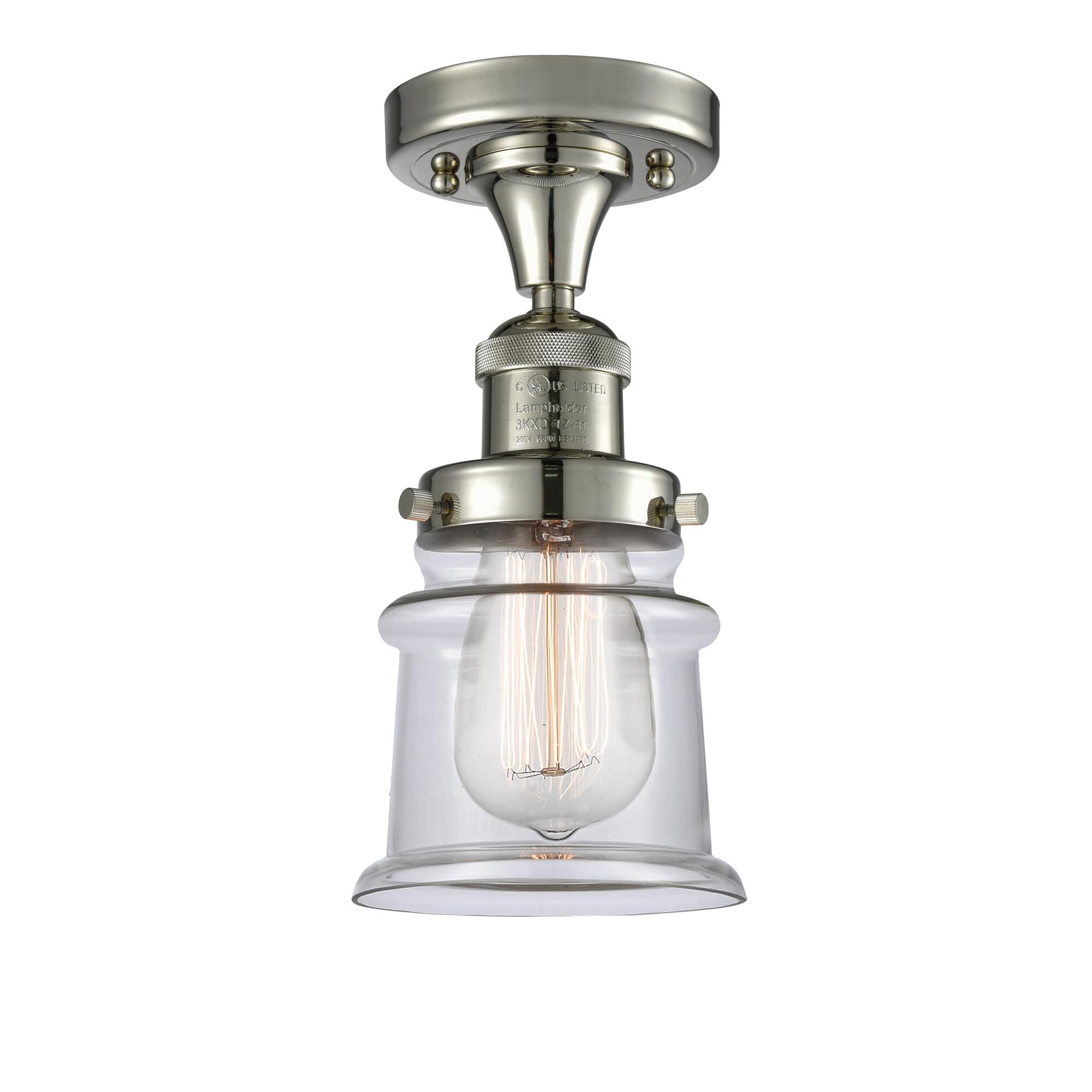 Shown in Polished Nickel finish and Clear glass