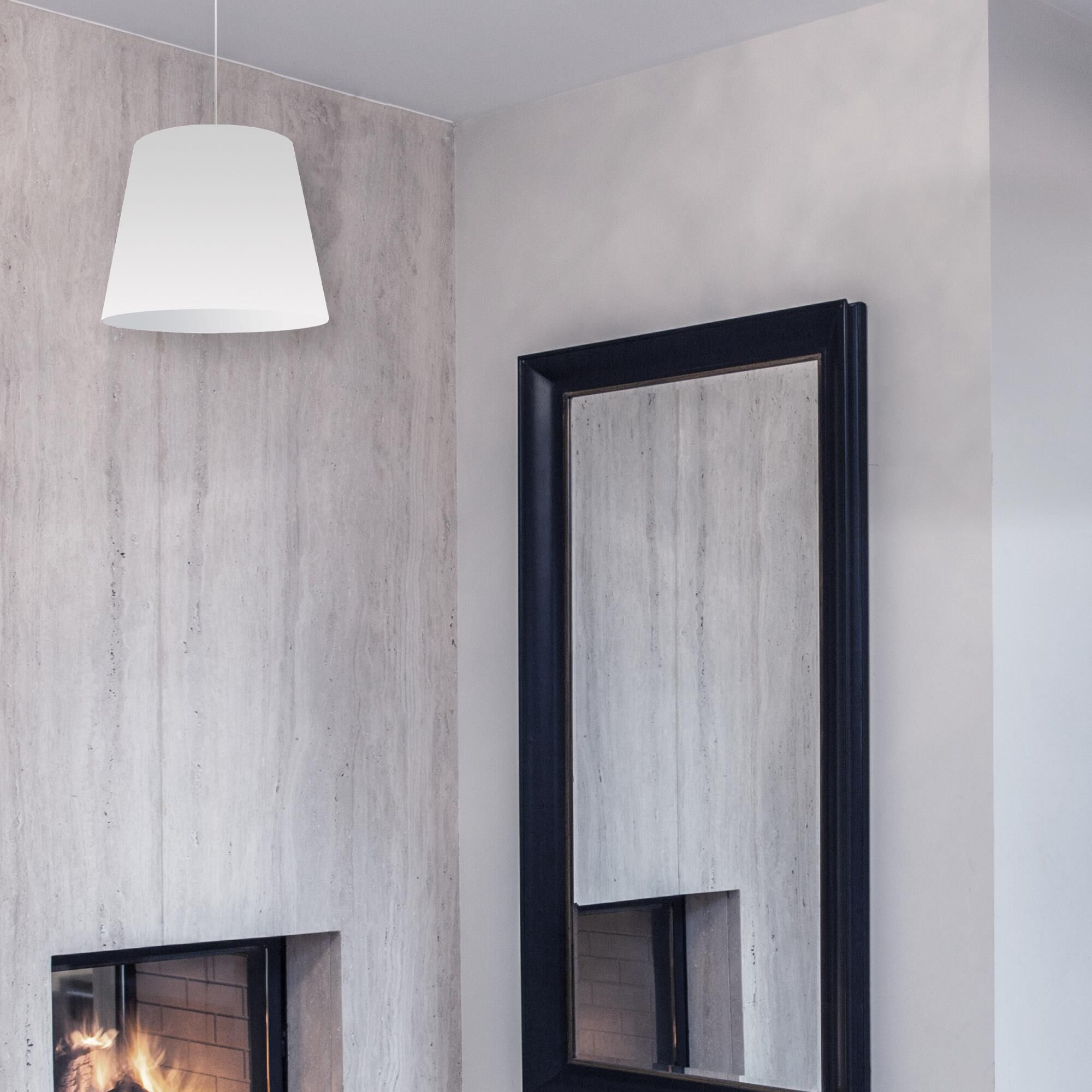 Shown in White finish and White glass and Fabric - White - White shade and Polished Chrome accent