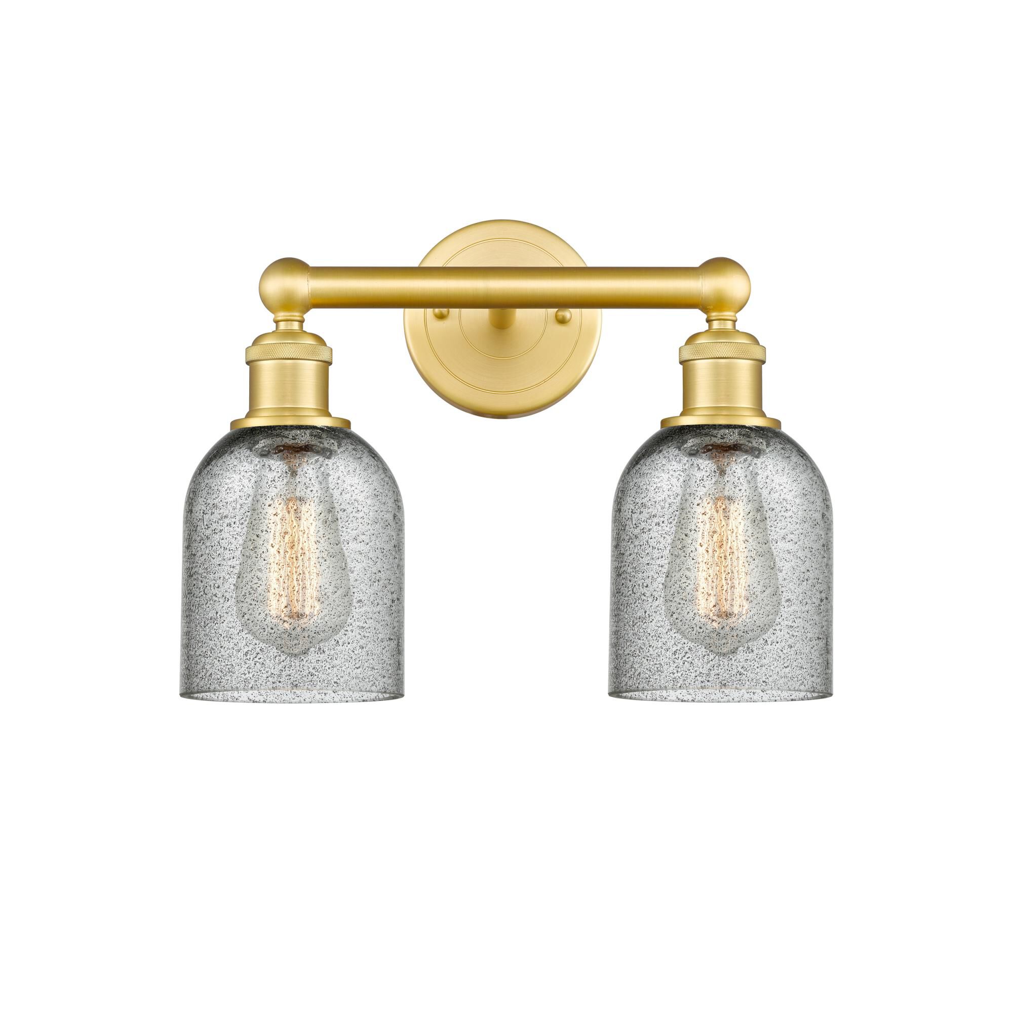 Shown in Satin Gold finish and Charcoal glass